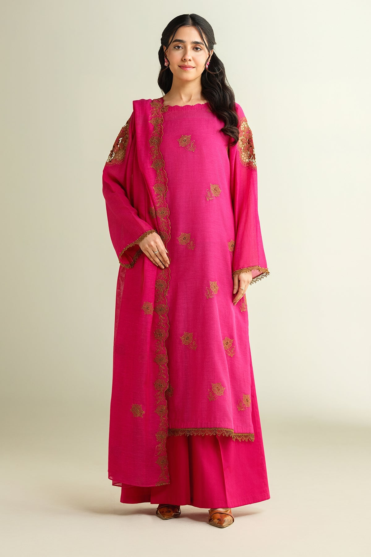 4 Piece - Embroidered Suit - E1664