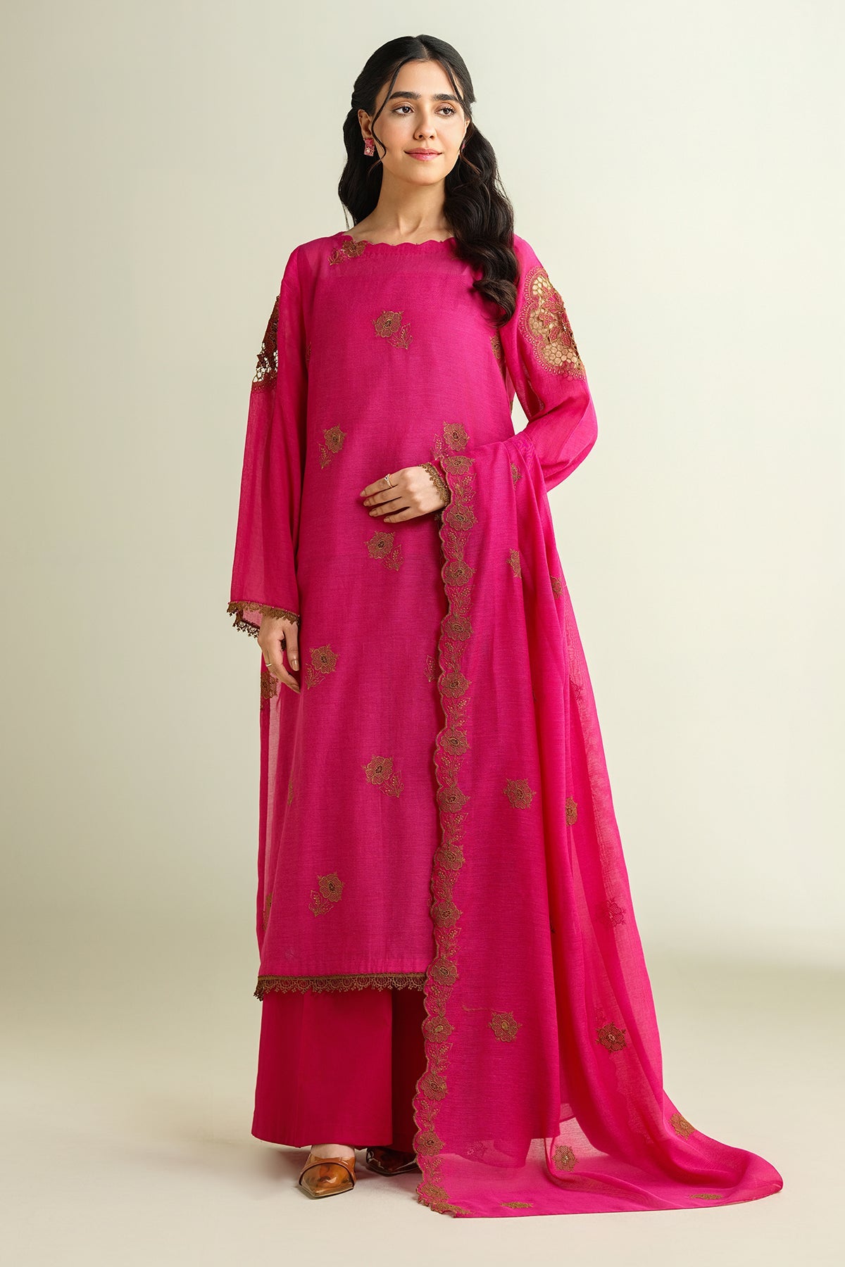 4 Piece - Embroidered Suit - E1664