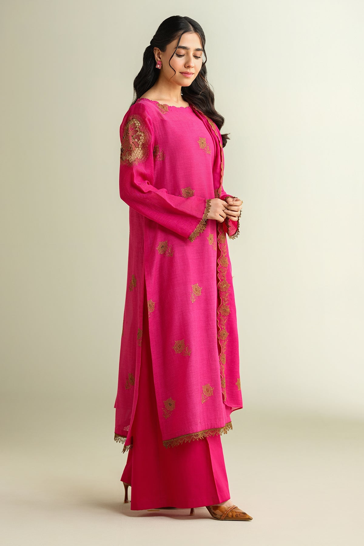 4 Piece - Embroidered Suit - E1664