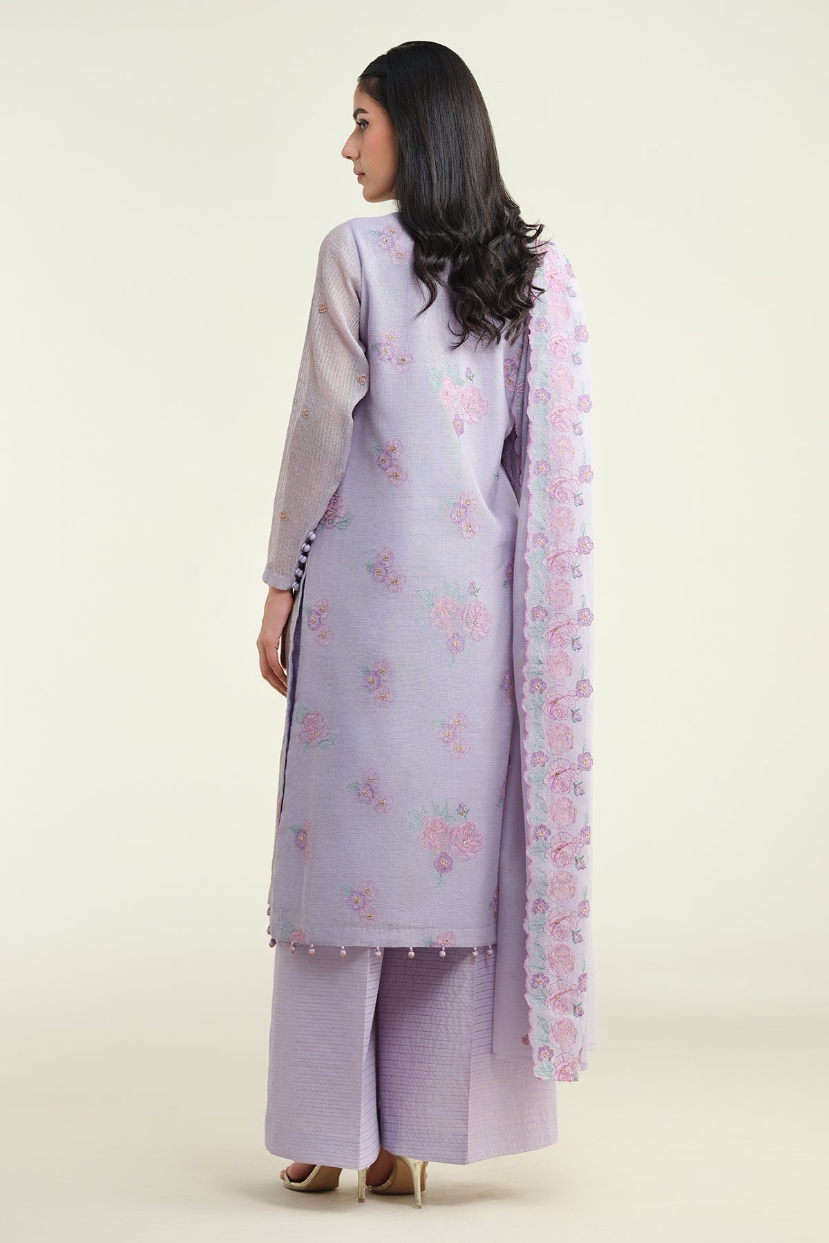 3 Piece - Embroidered & Embellished Suit - E1680
