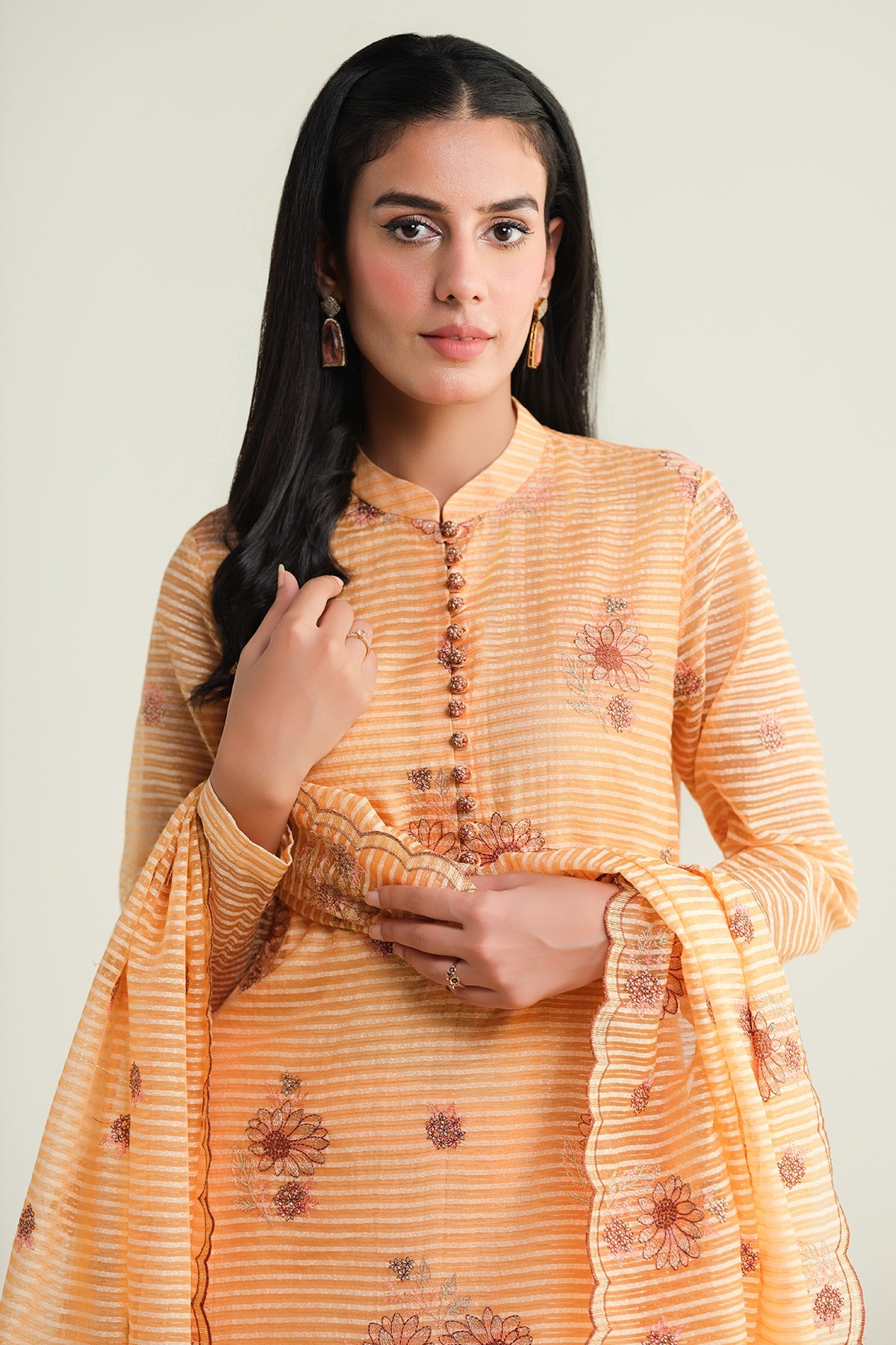 3 Piece - Embroidered Suit - E1682