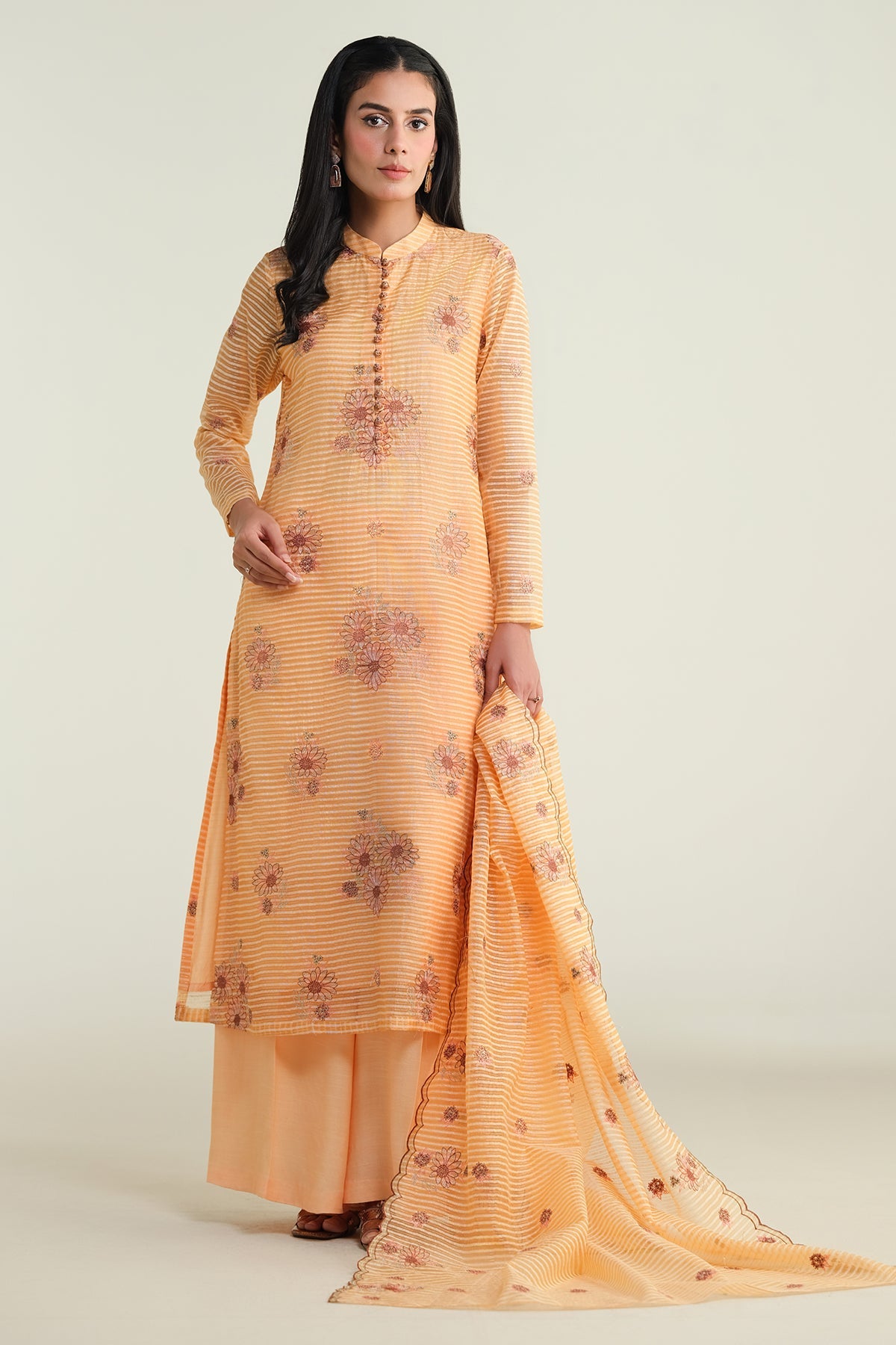 3 Piece - Embroidered Suit - E1682