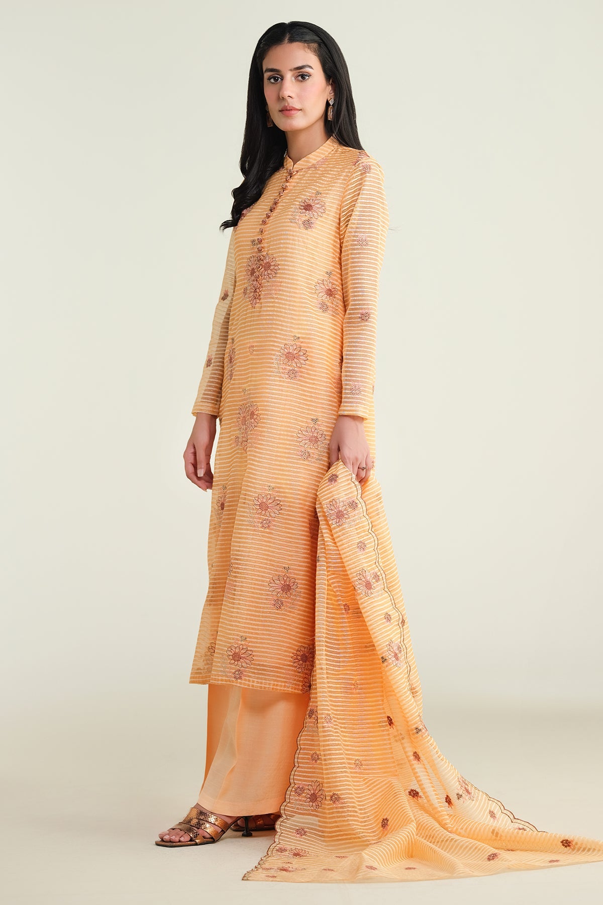 3 Piece - Embroidered Suit - E1682