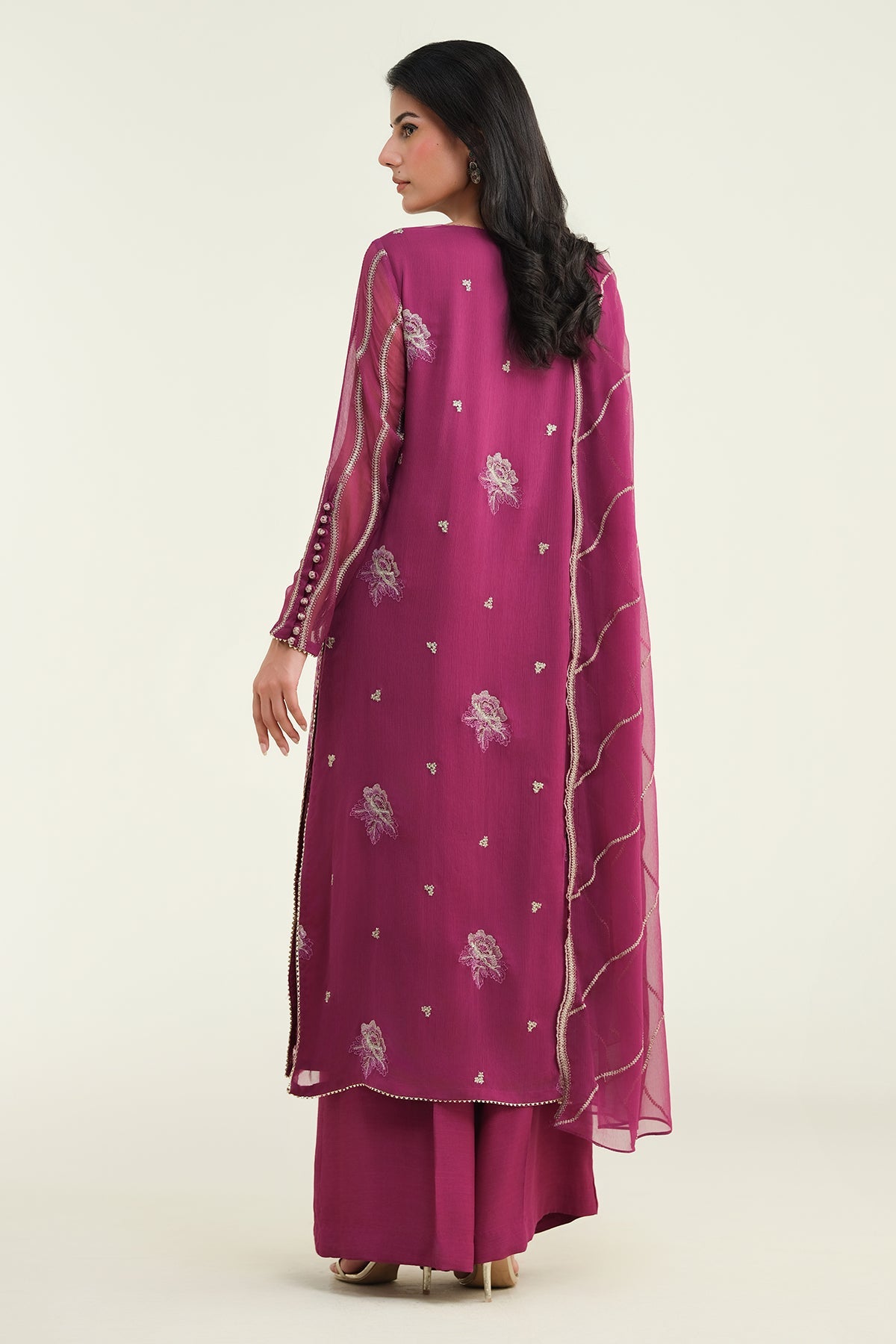 3 Piece-Embroidered & Embellished Suit-E1686