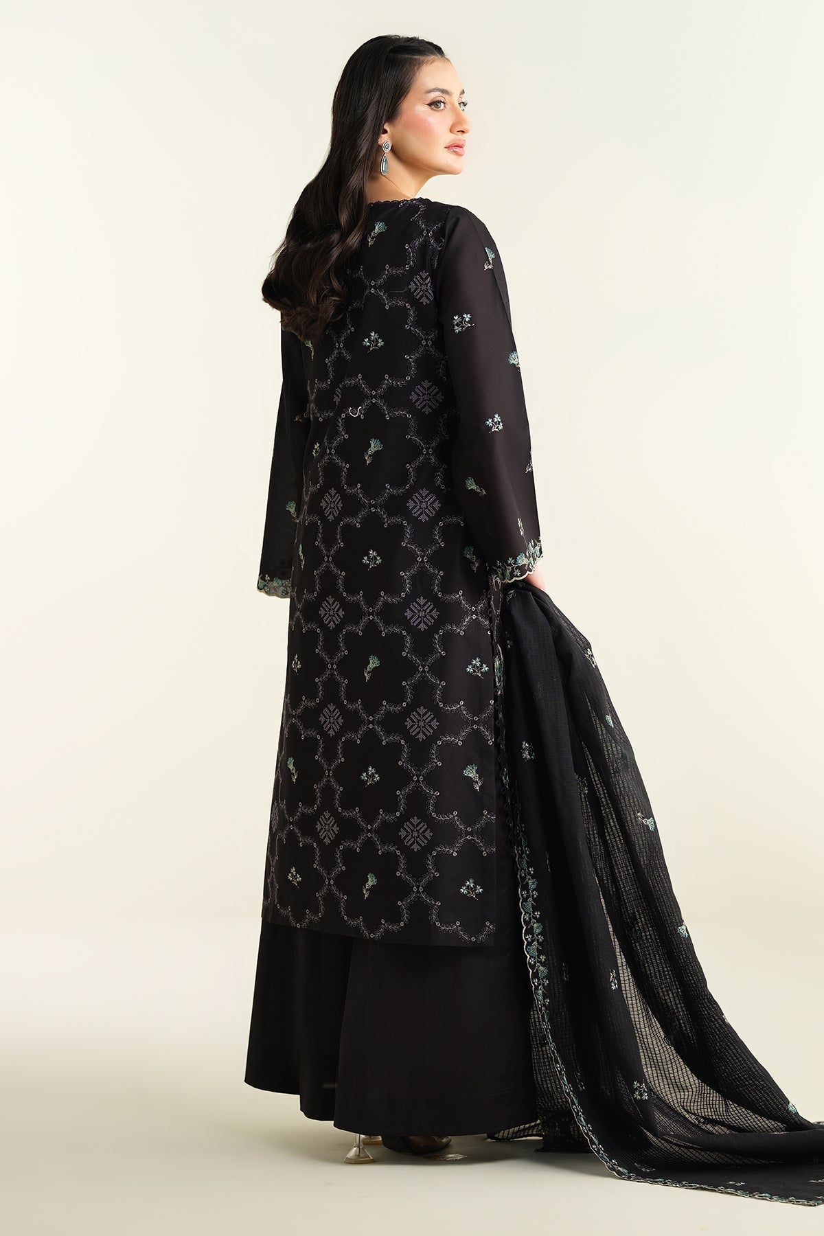 3 Piece - Embroidered Suit - E1692