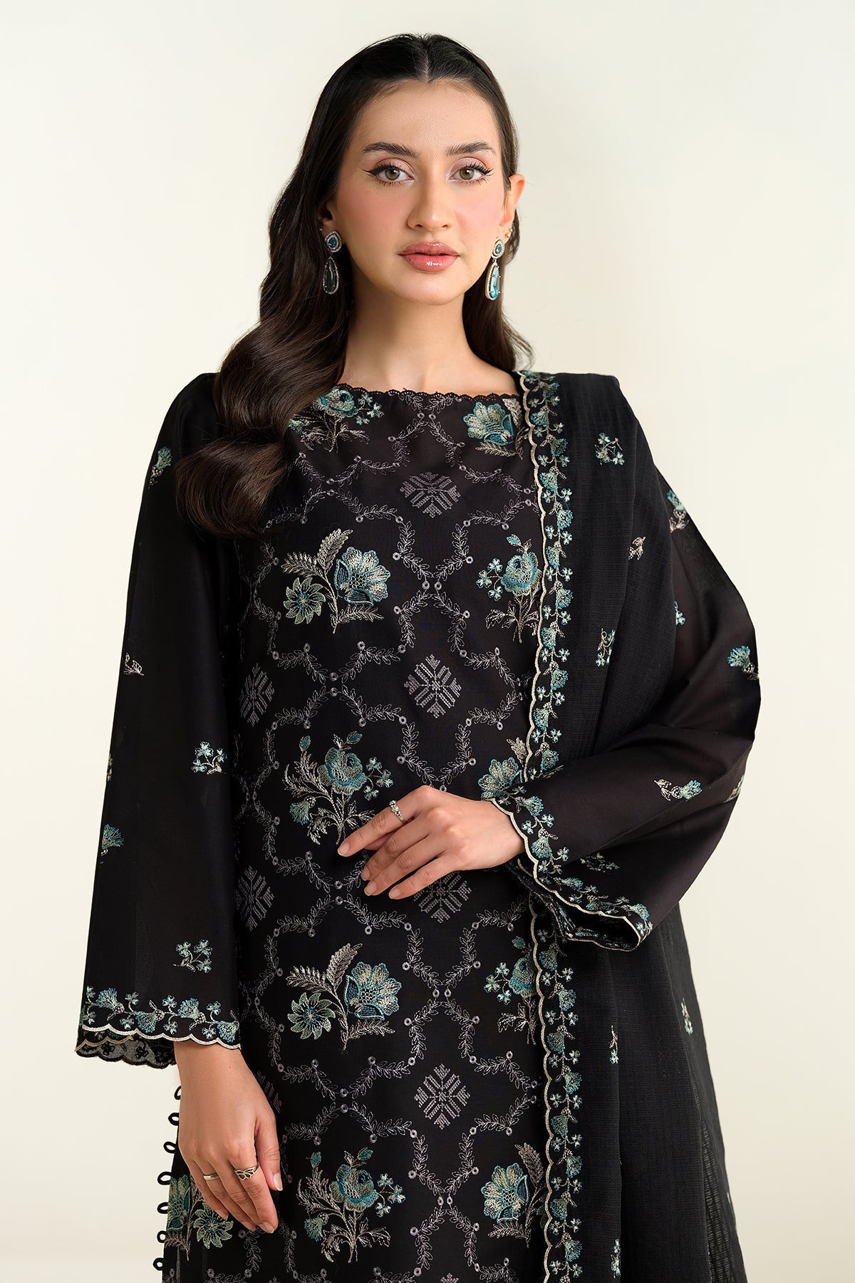 3 Piece - Embroidered Suit - E1692