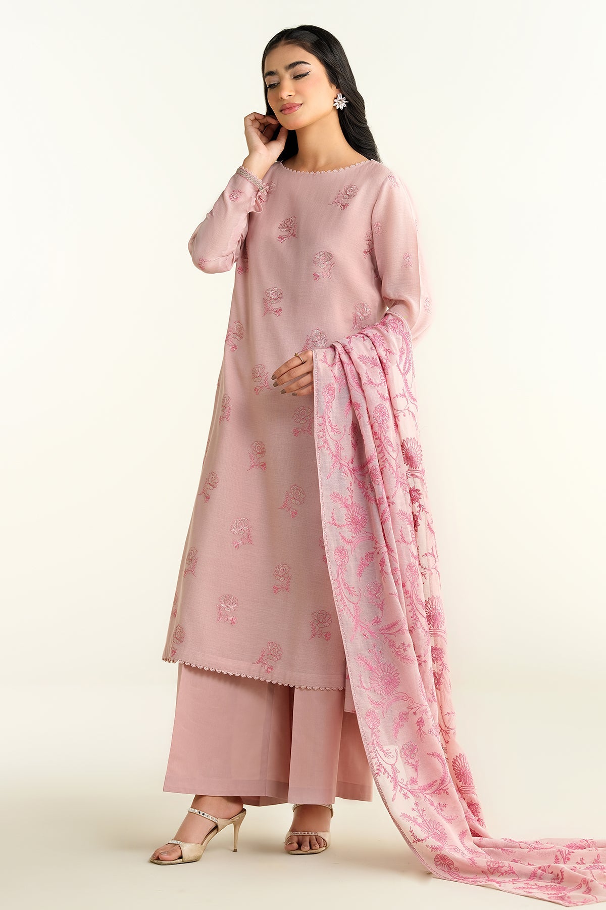 4 Piece - Embroidered Suit - E1645