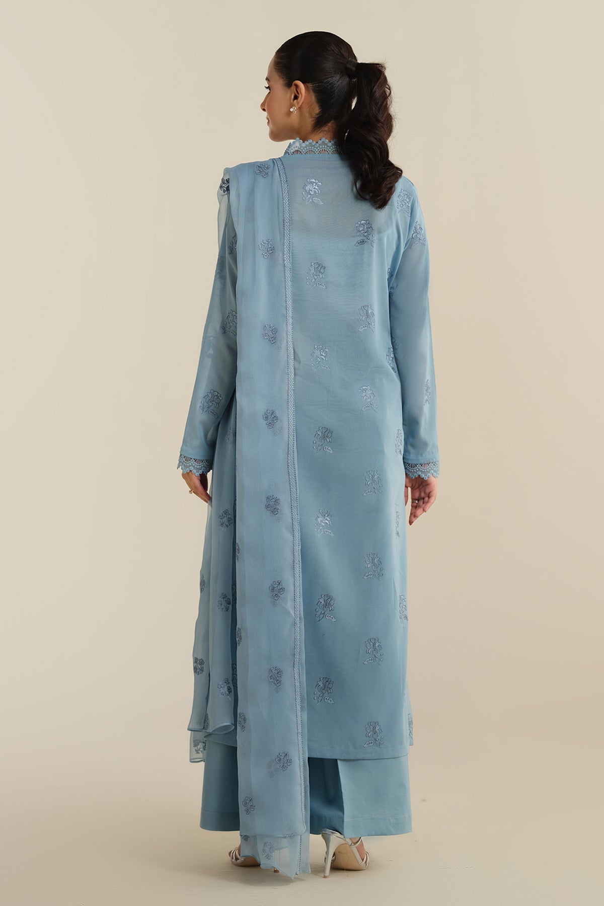 3 Piece - Embroidered Suit - E1696