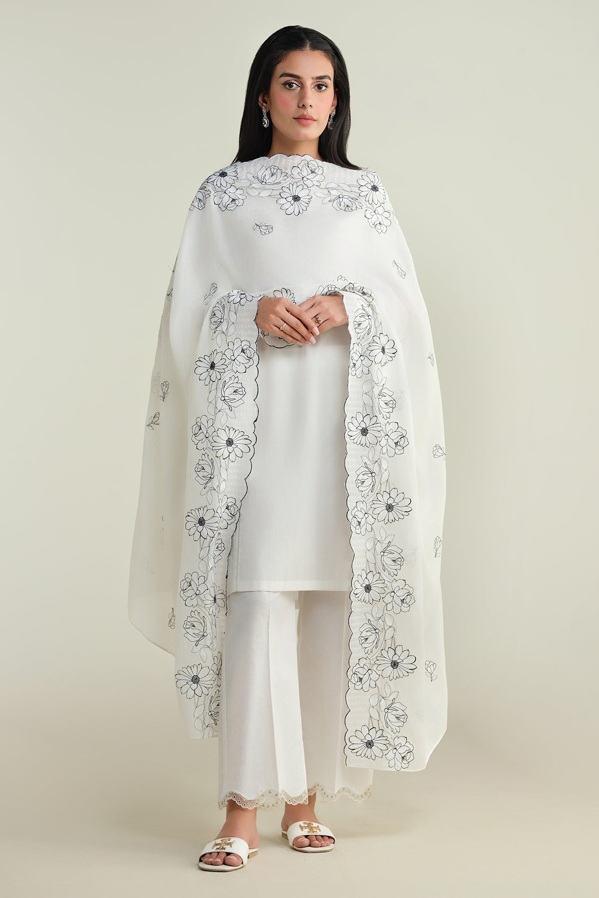 1 Piece-Embroidered Dupatta-E1710