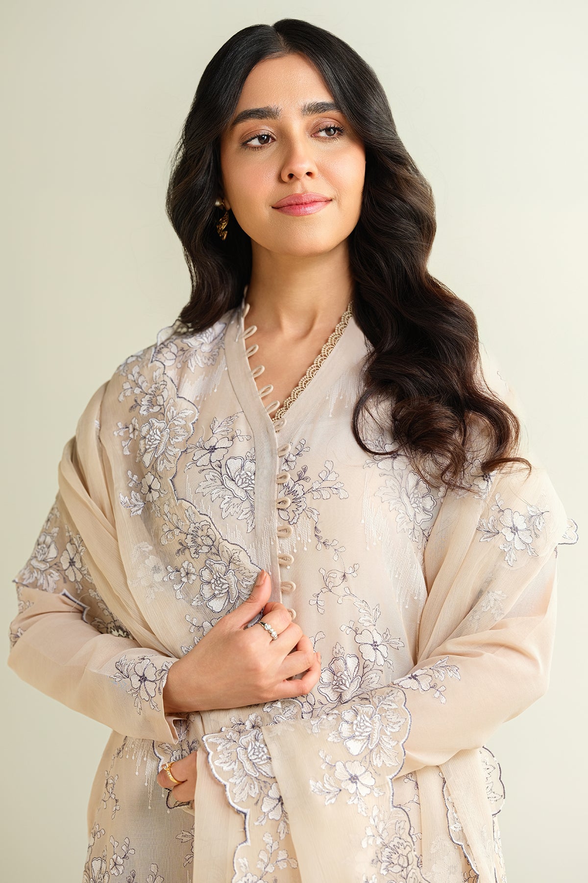 3 Piece - Embroidered Suit - E1724
