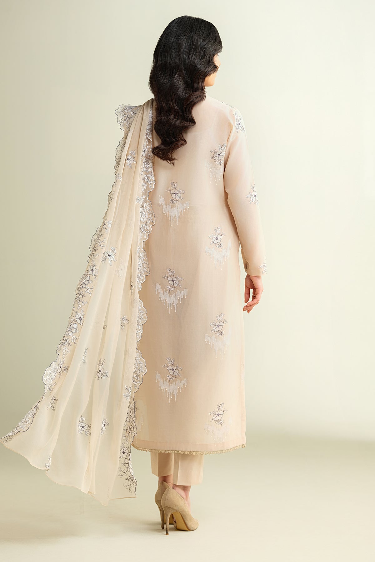 3 Piece - Embroidered Suit - E1724