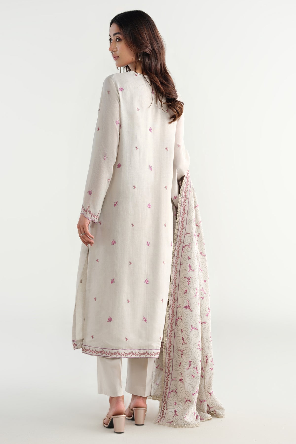 3 Piece - Embroidered Suit - E1734