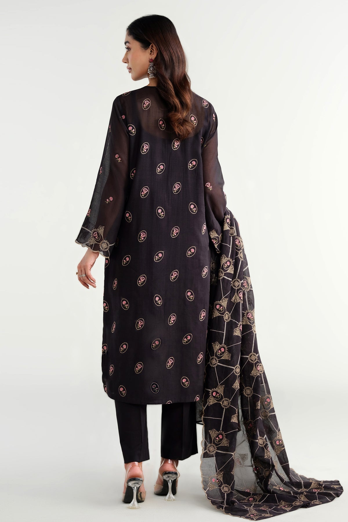 3 Piece - Embroidered Suit - E1735