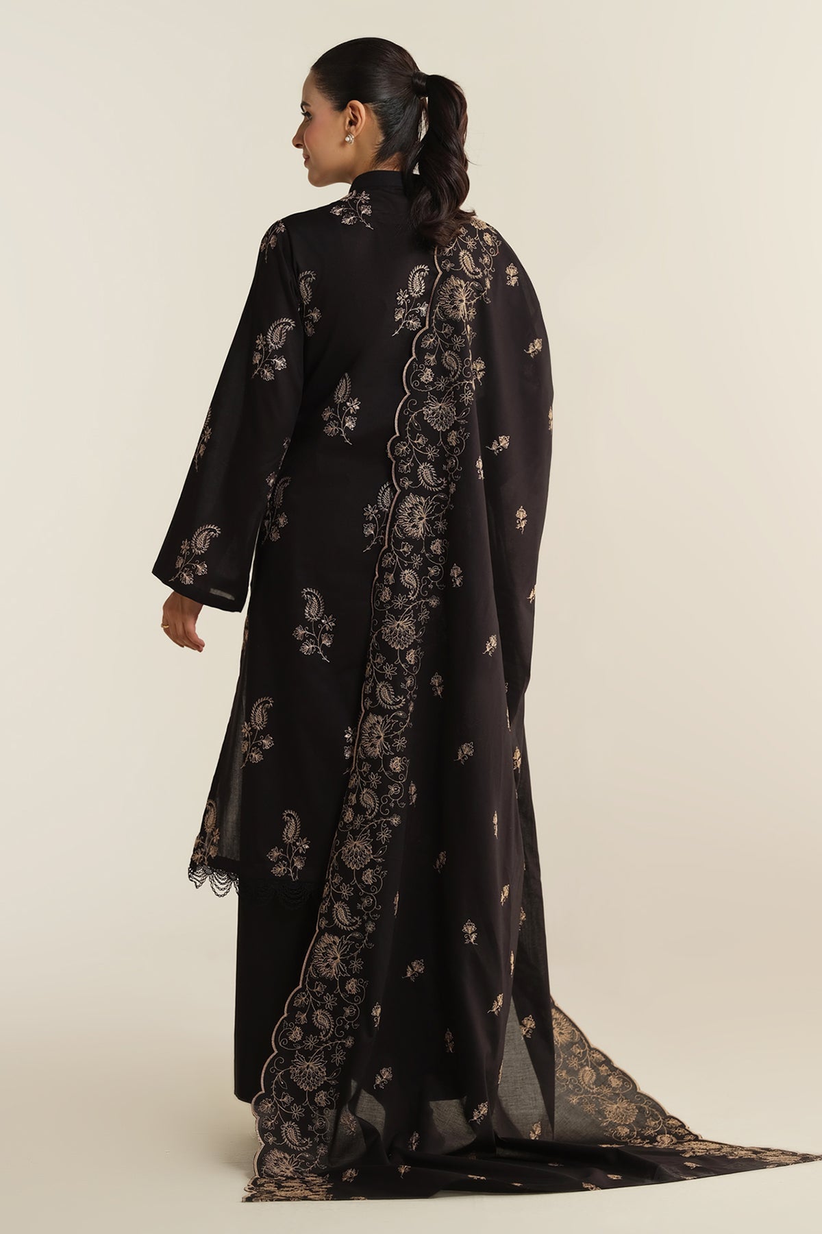 3 Piece - Embroidered Suit - E1916