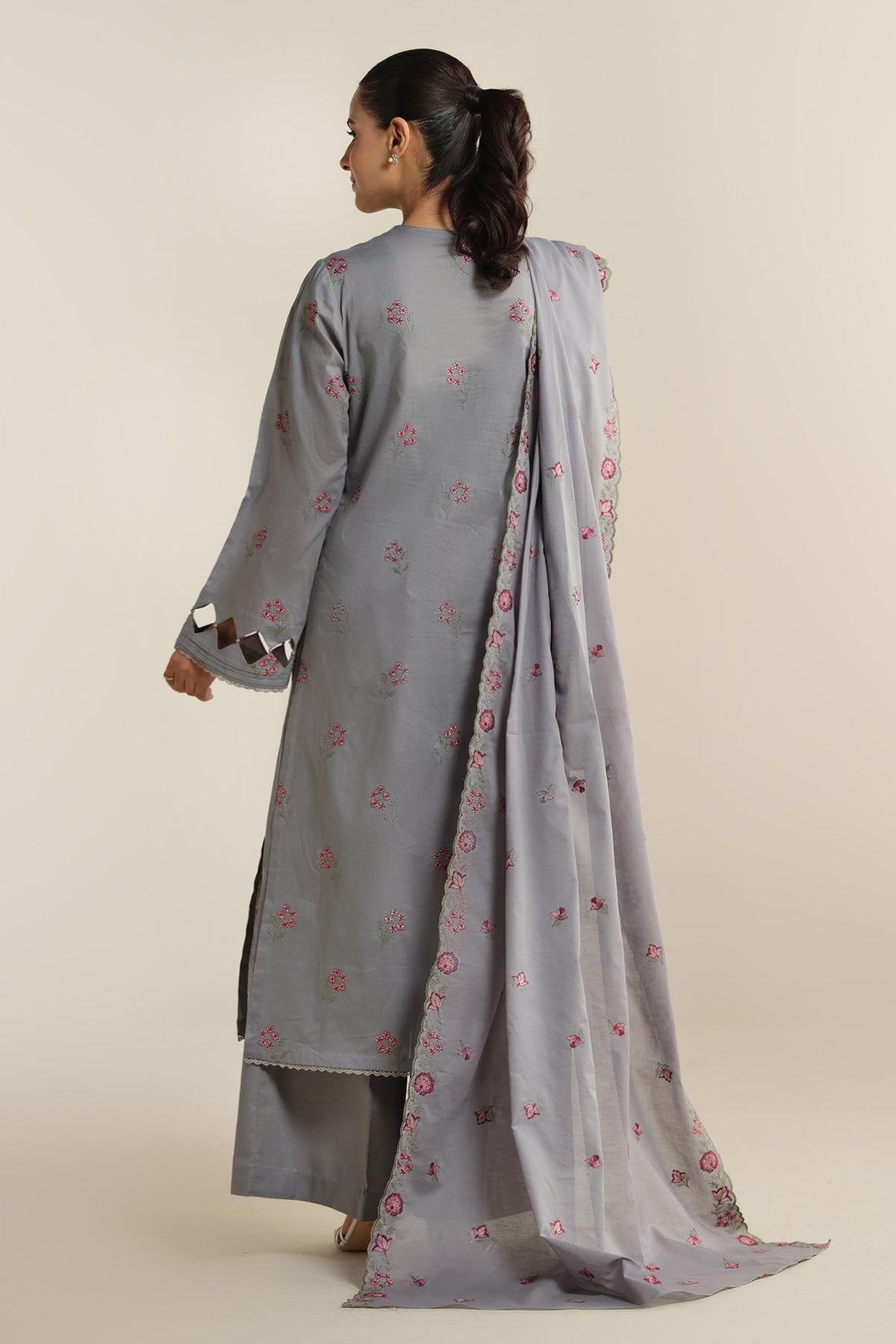 3 Piece - Embroidered Suit - E1921