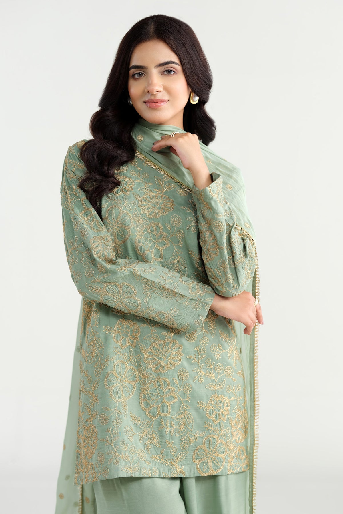 3 Piece - Embroidered Suit - KPS25-P3196