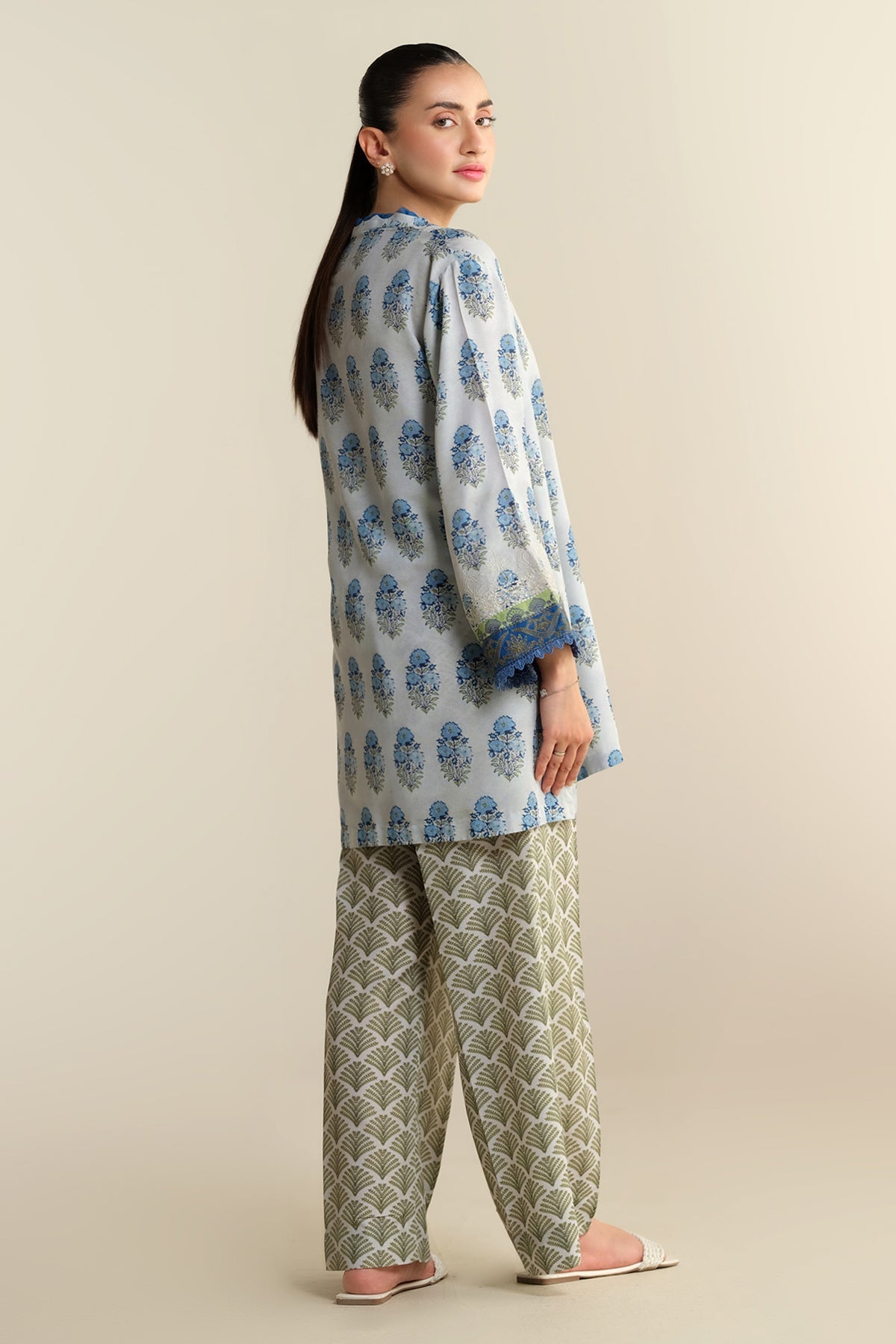 2 Piece - Printed & Embellished Suit - KPS25-P3401