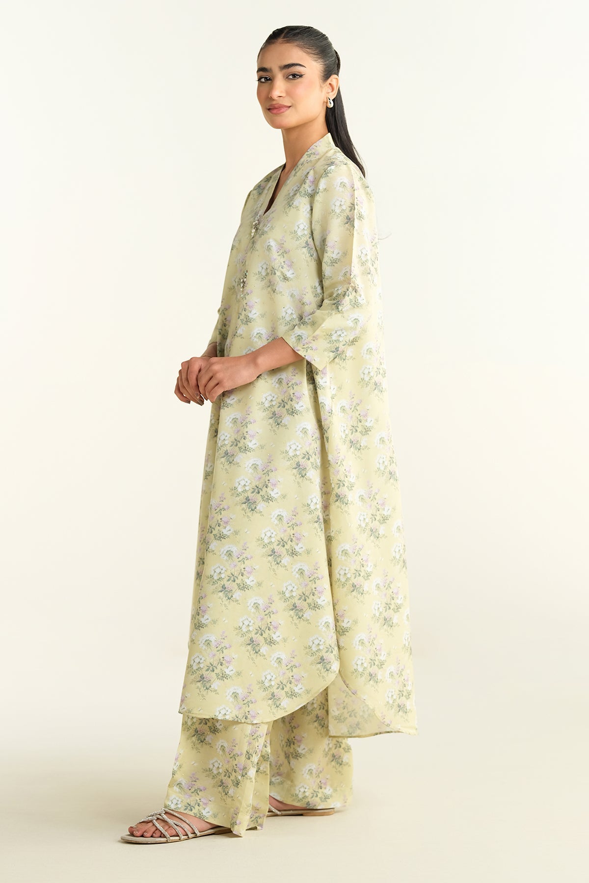 2 Piece - Printed & Embellished Suit - KPS25-P3450