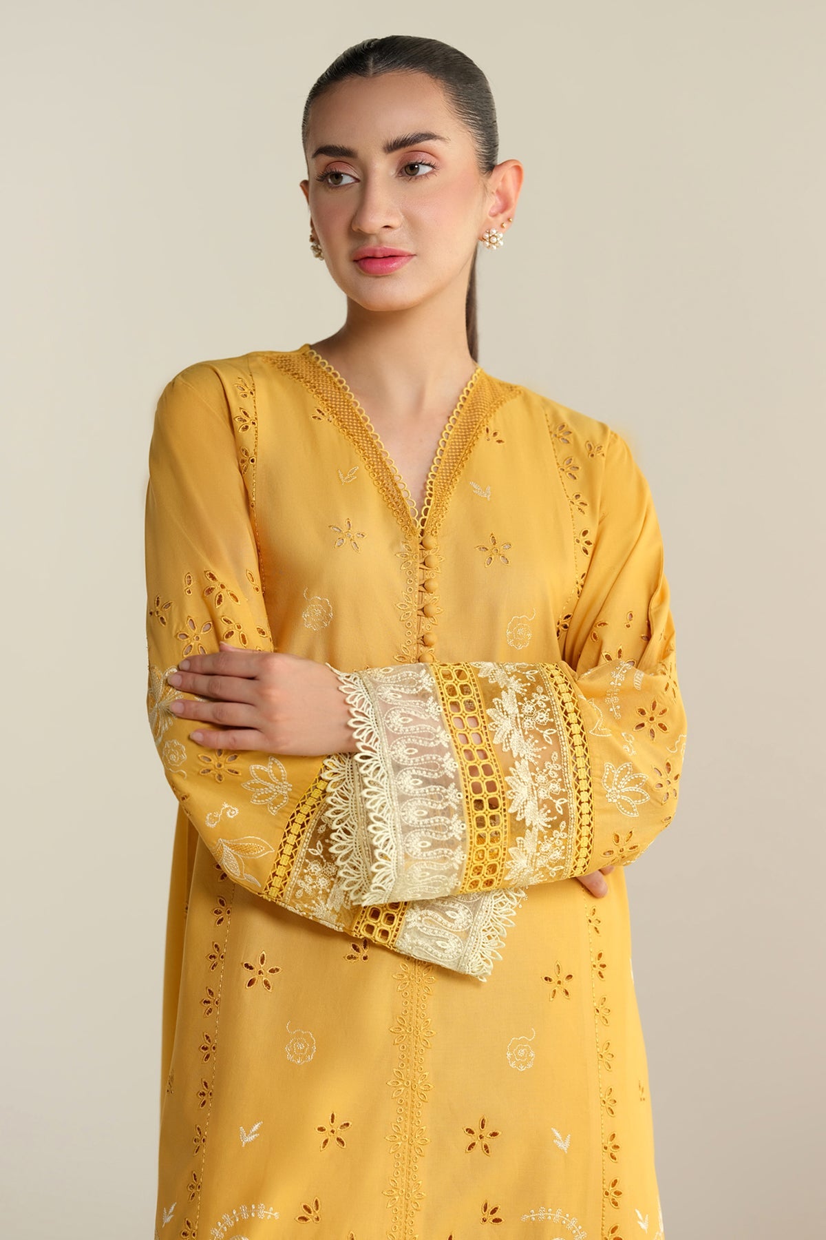 2- Piece Embroidered Suit- KPS25-P3517