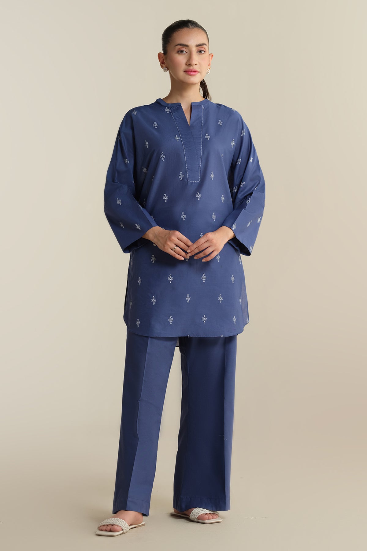 2 Piece - Embroidered Suit - KPS25-P3603