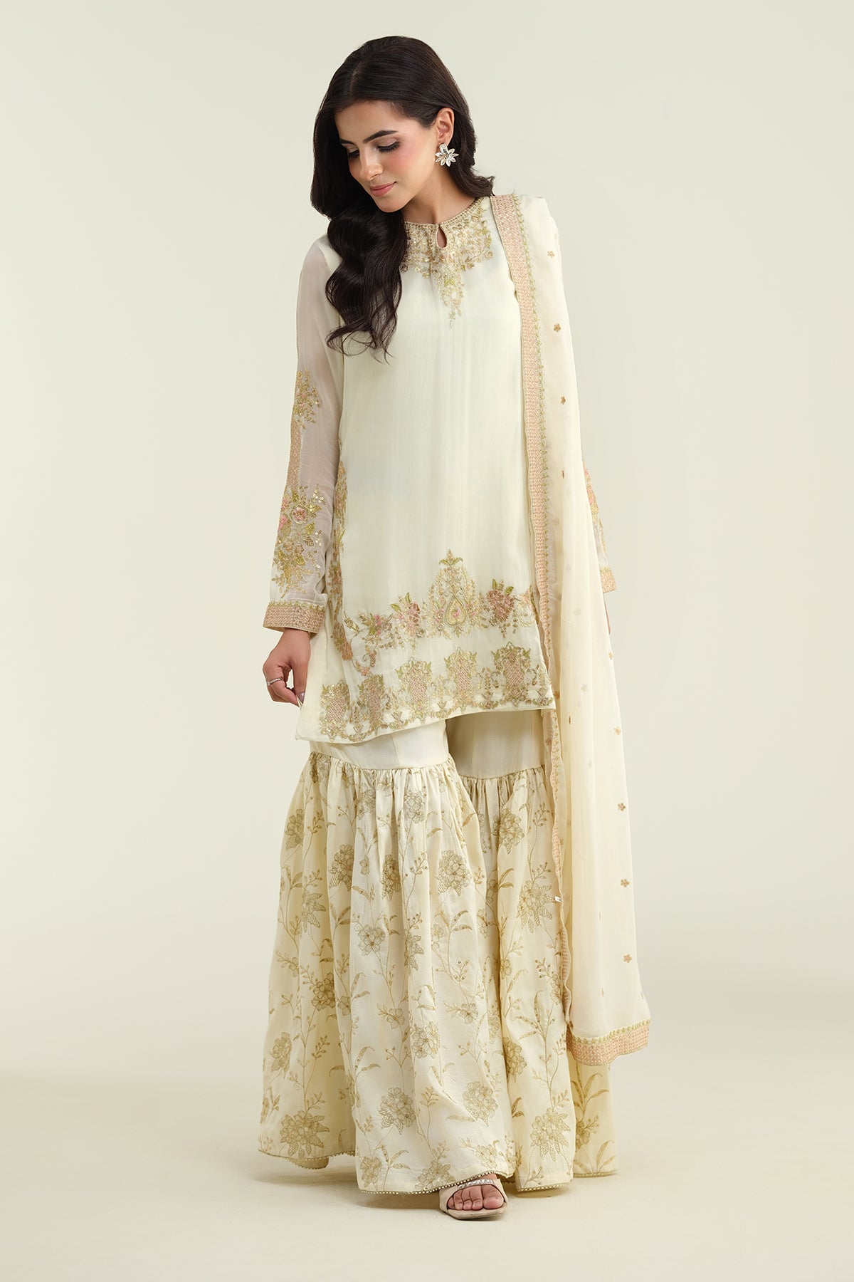 3 Piece-Embroidered Suit-KPW24-P3077-77