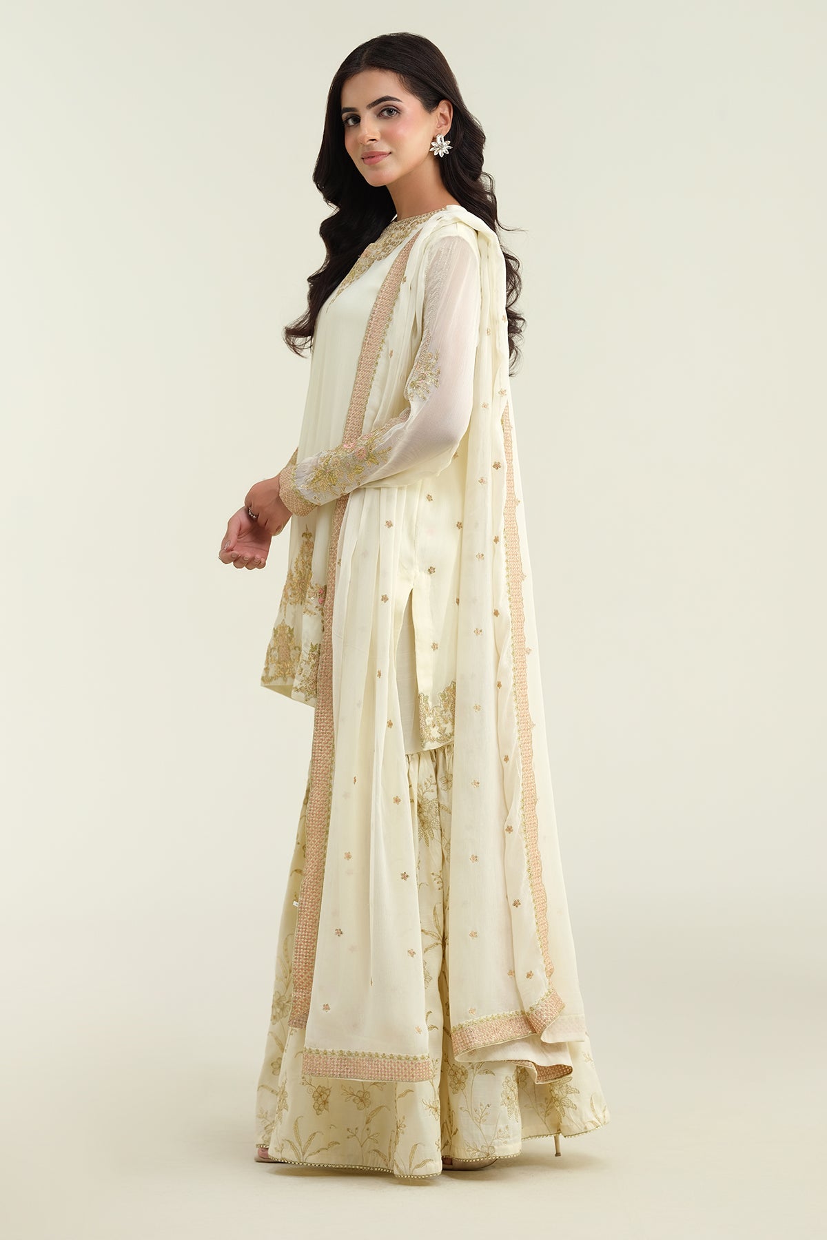3 Piece-Embroidered Suit-KPW24-P3077-77