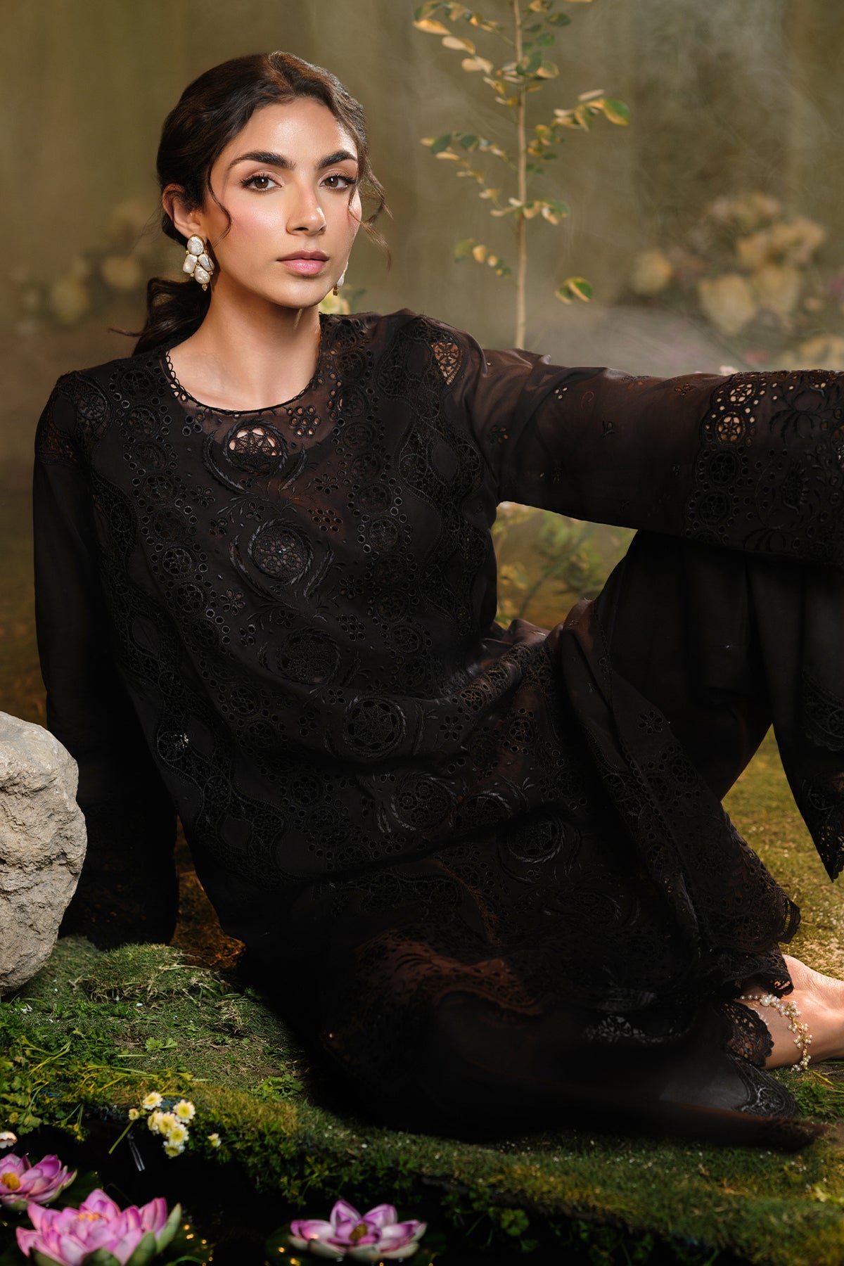 3 Piece - Embroidered Suit - MCP1723-1