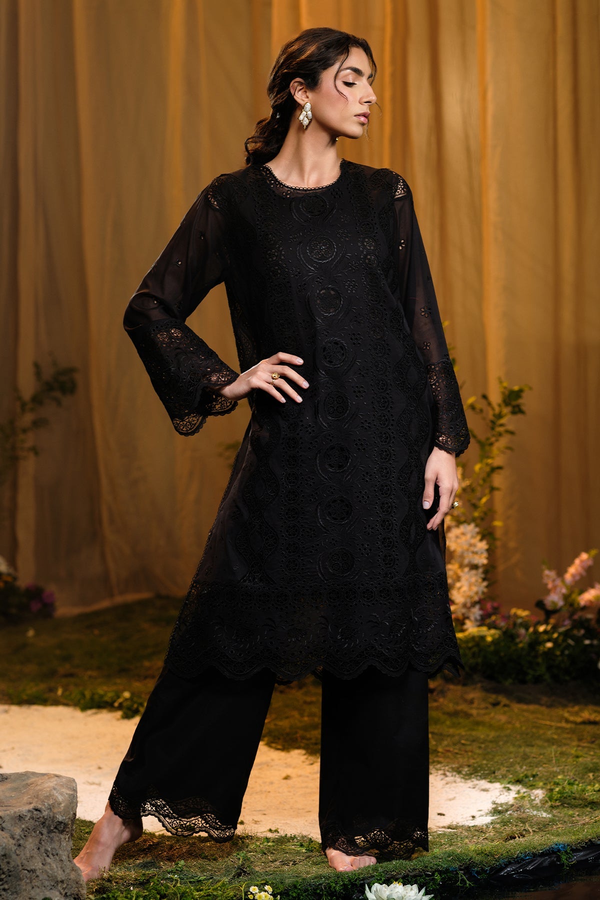 3 Piece - Embroidered Suit - MCP1723-1