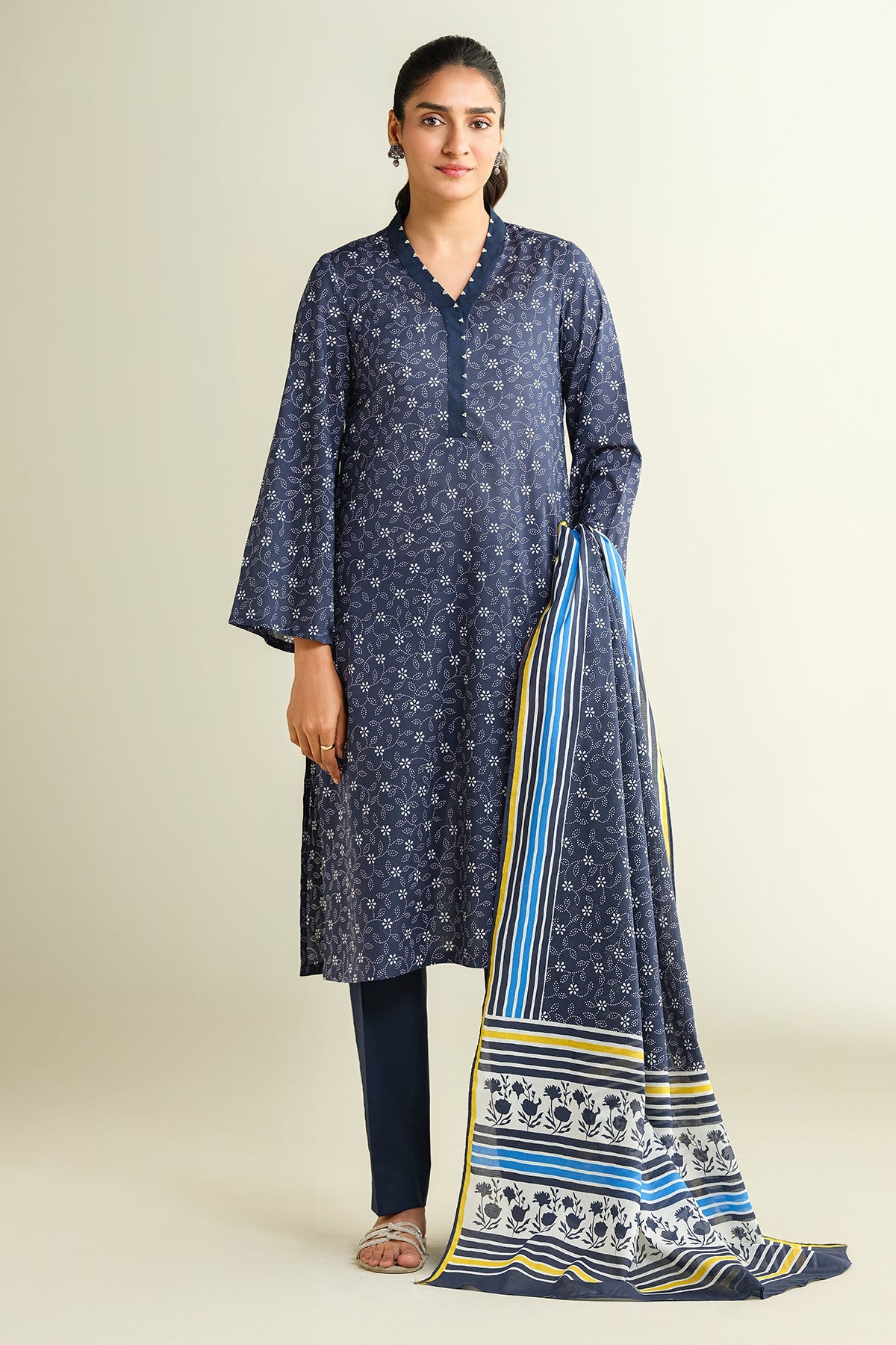 3 Piece - Printed Suit - X6129