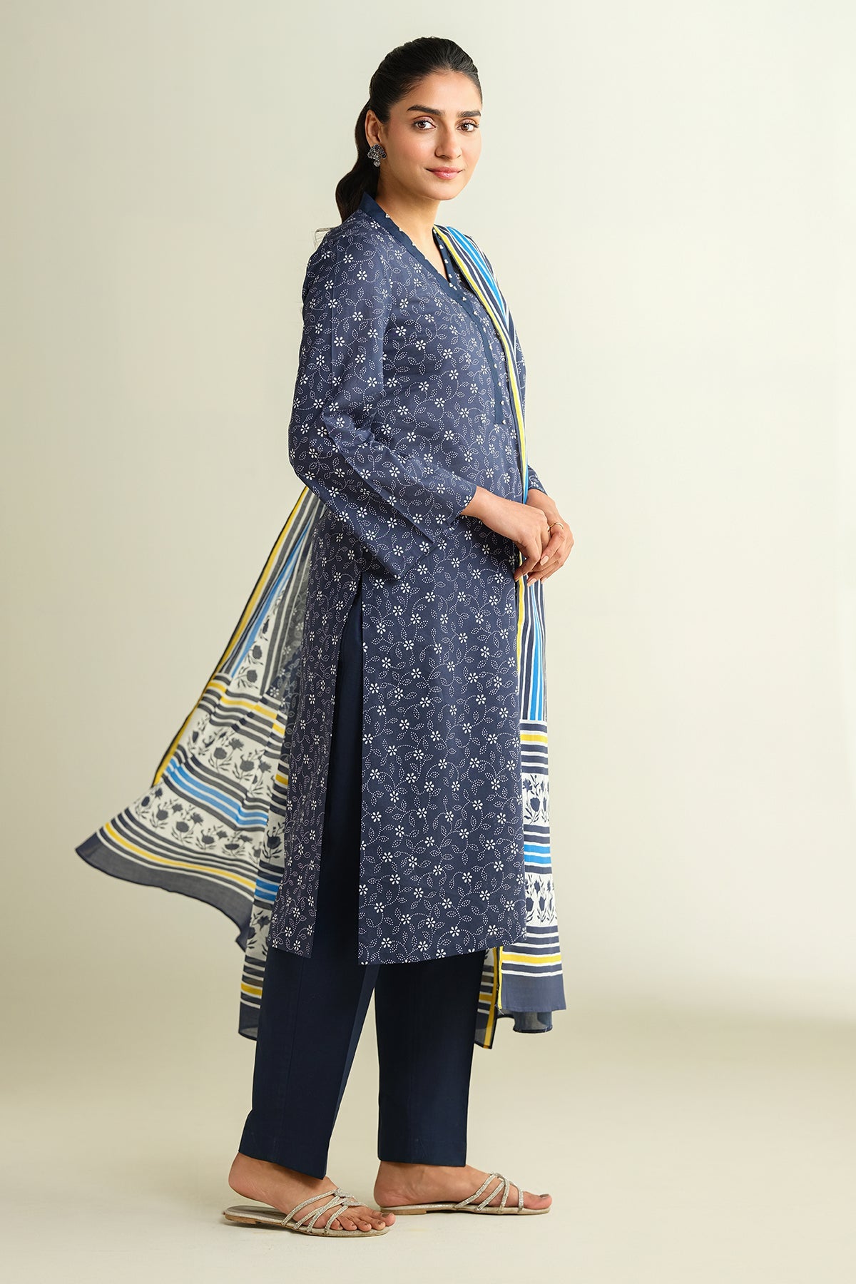 3 Piece - Printed Suit - X6129