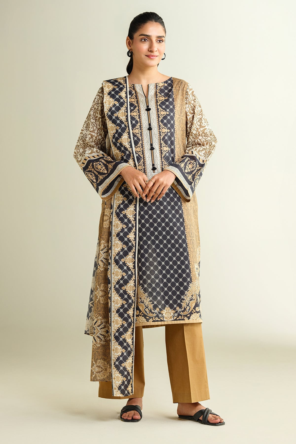 3 Piece - Printed Suit - X6148