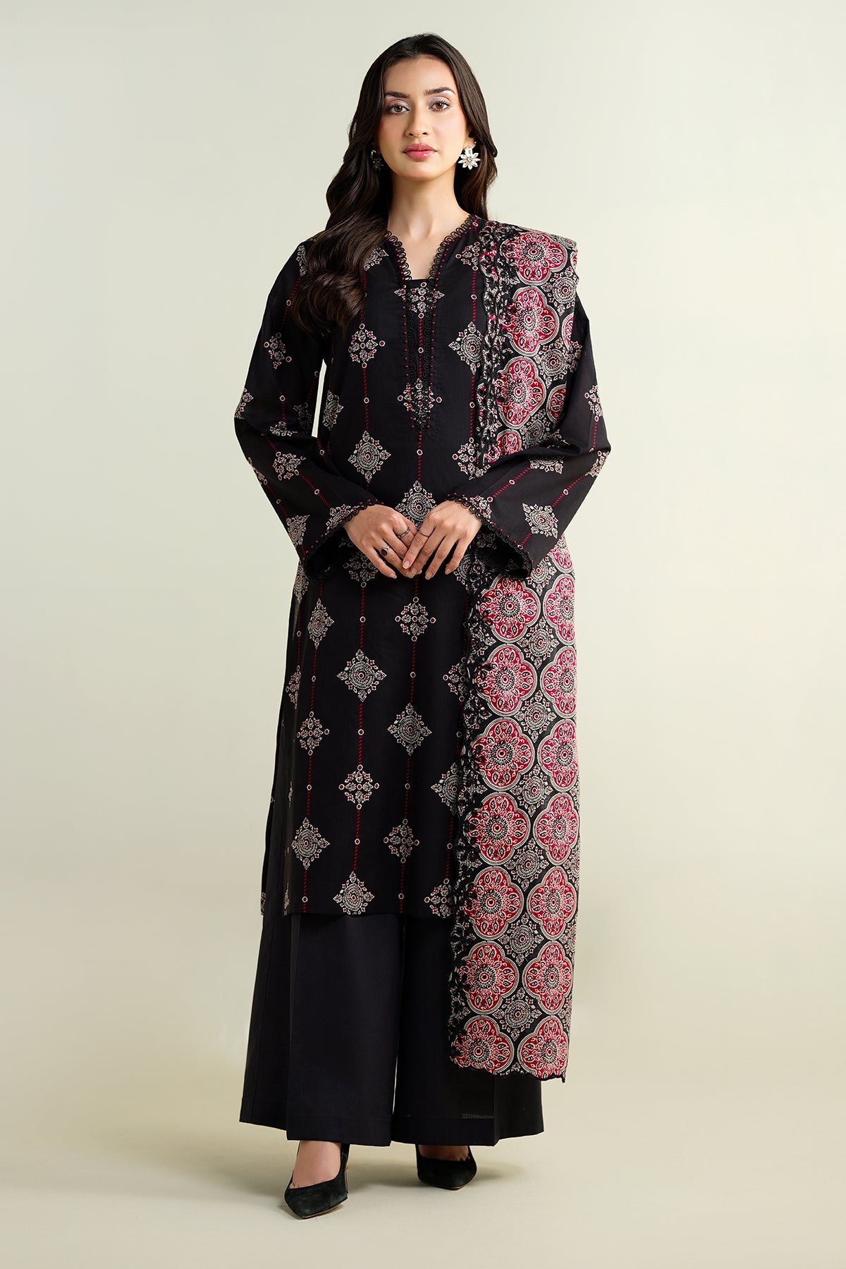 2 Piece - Embroidered Suit - C6129