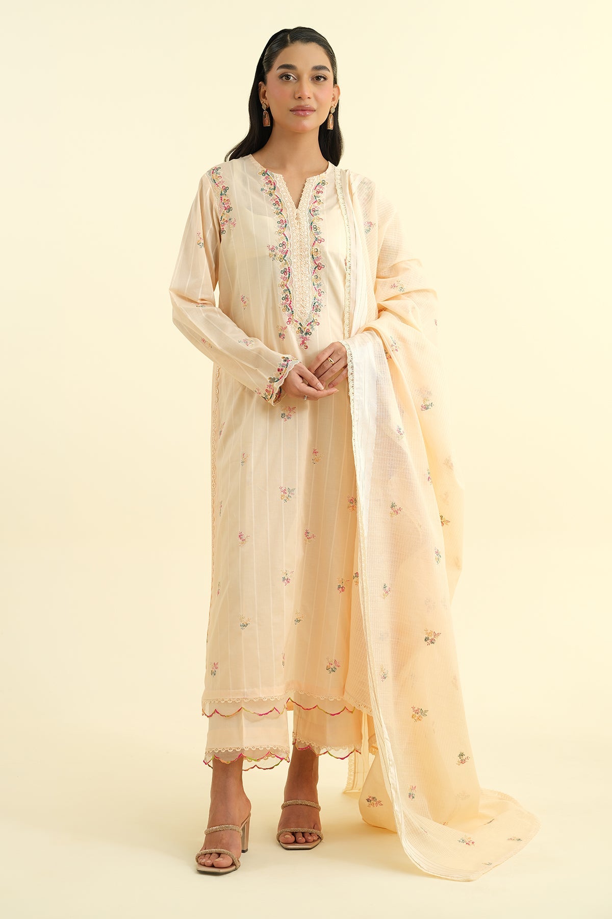 3 Piece - Embroidered Suit - C6187