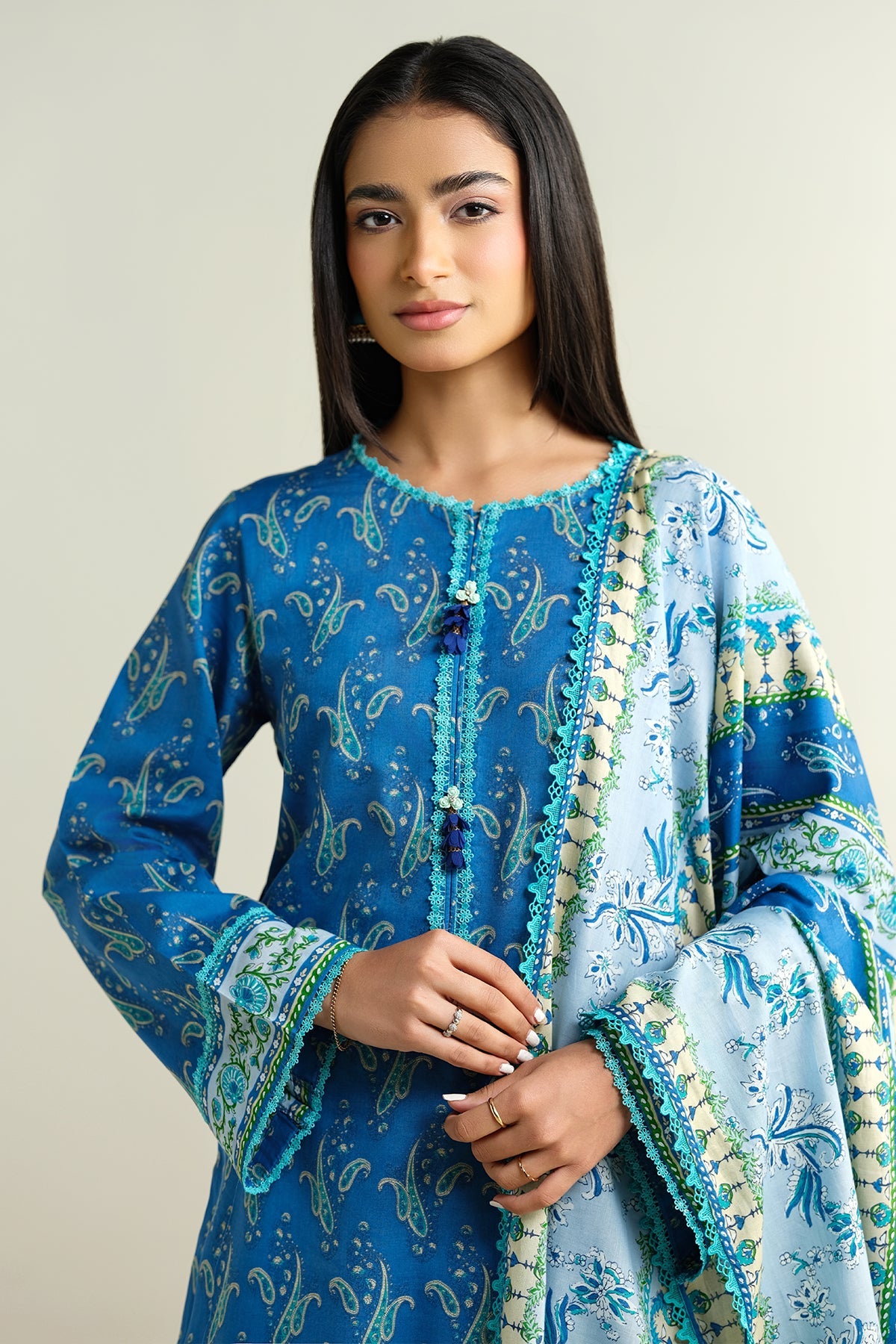 3 Piece - Printed Suit - C6214