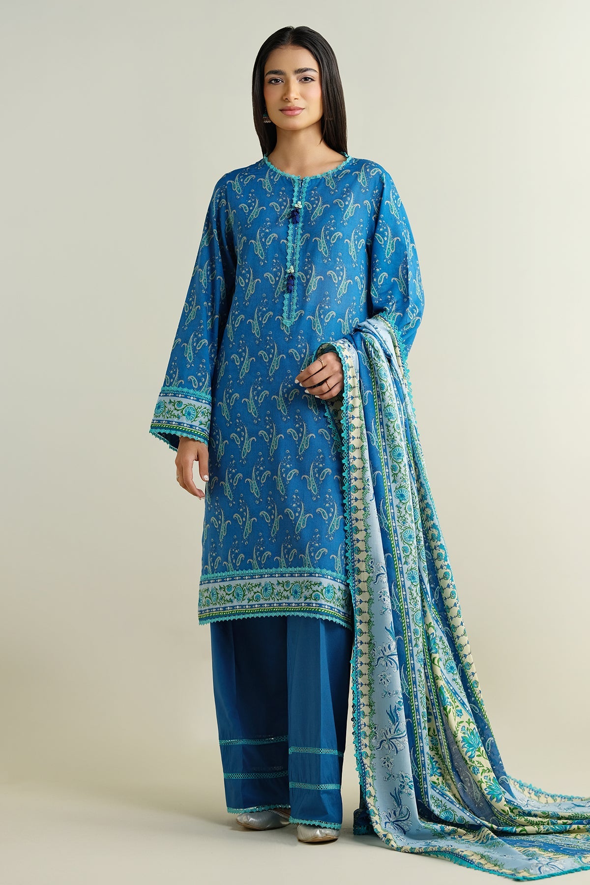 3 Piece - Printed Suit - C6214