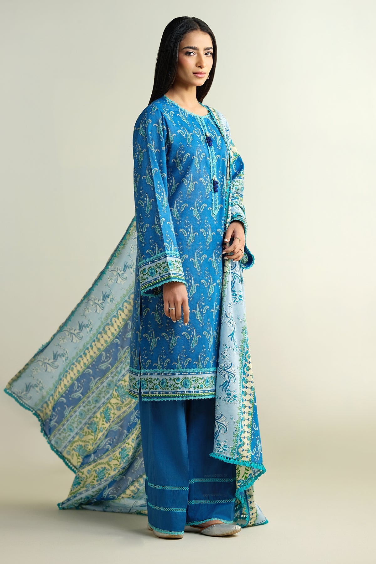 3 Piece - Printed Suit - C6214