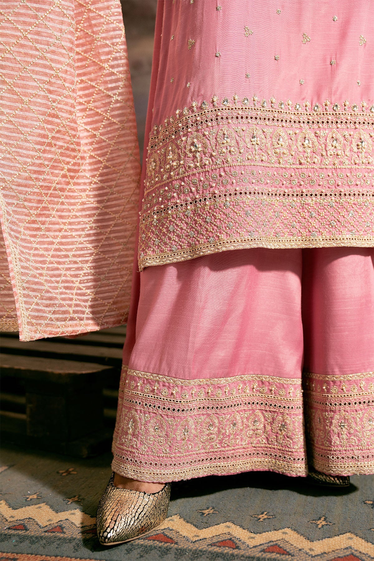 3 Piece Pk Raw Silk Suit