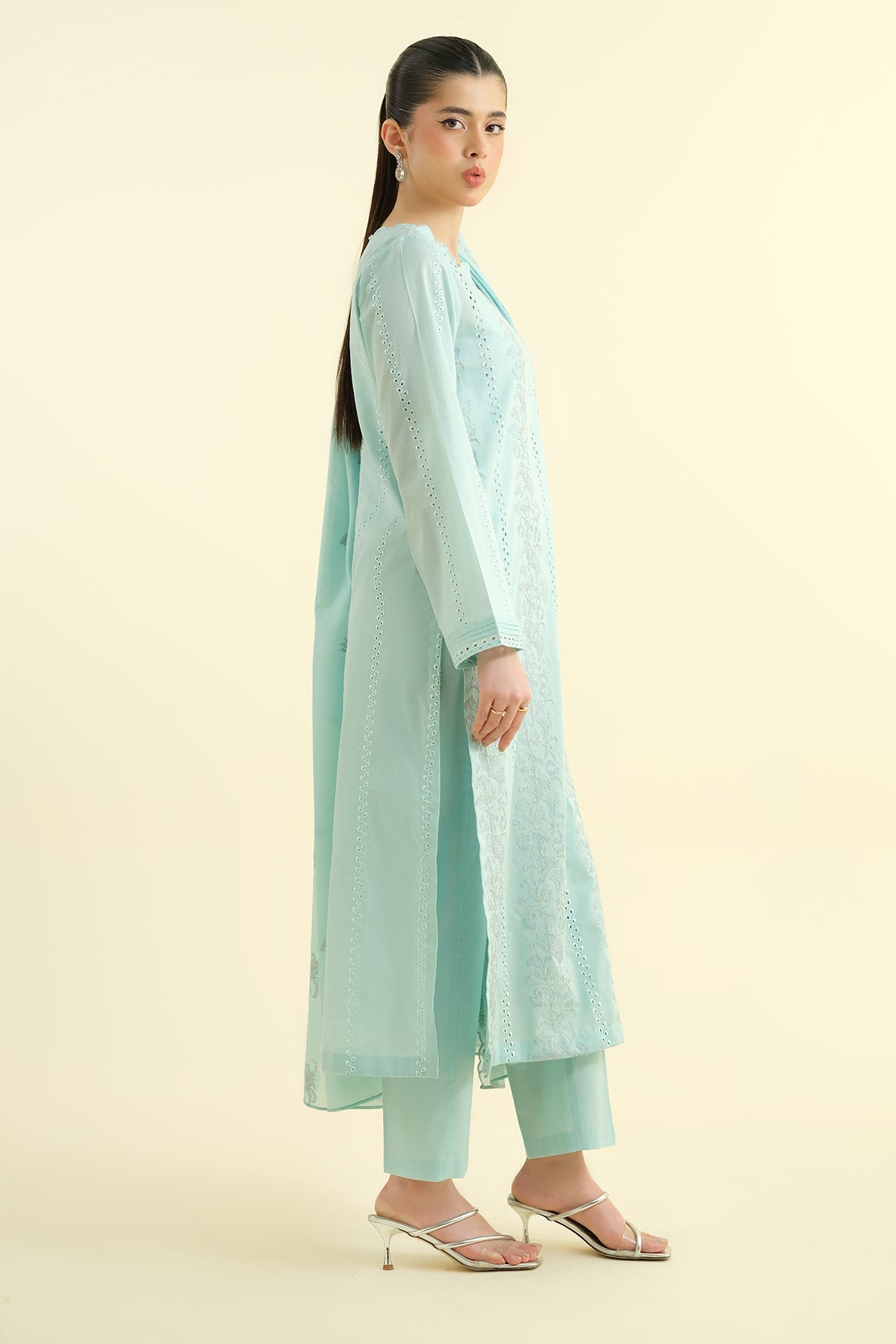 3 Piece - Embroidered Suit - E1618