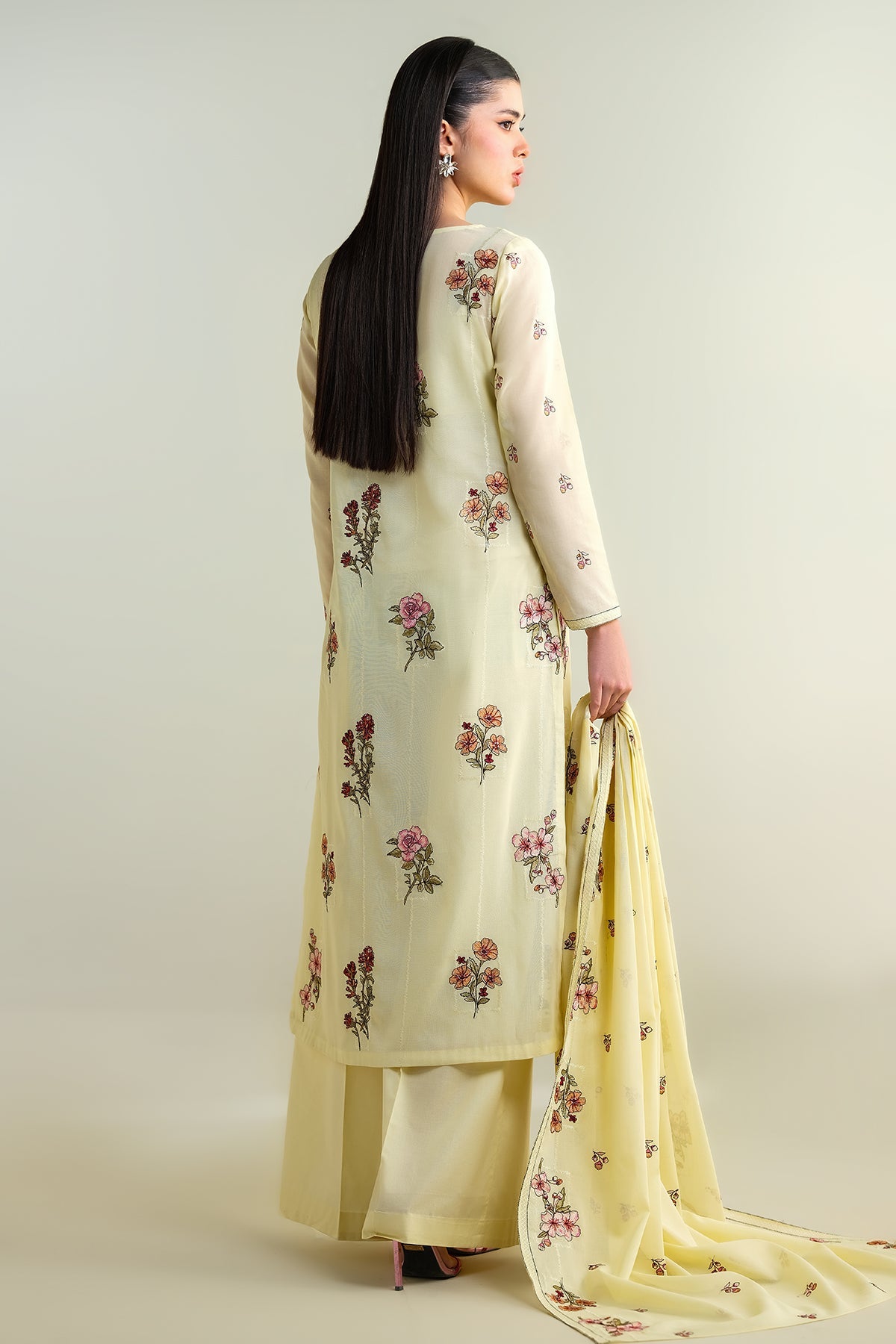 3 Piece - Embroidered Suit - E1620
