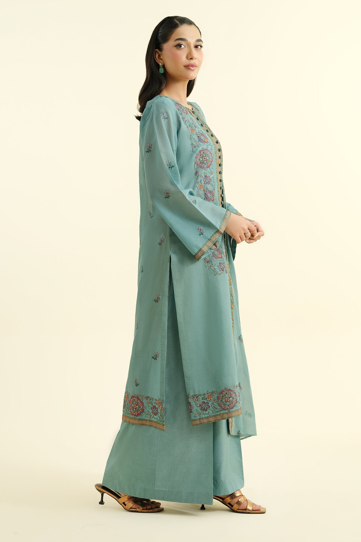 3 Piece - Embroidered Suit - E1624