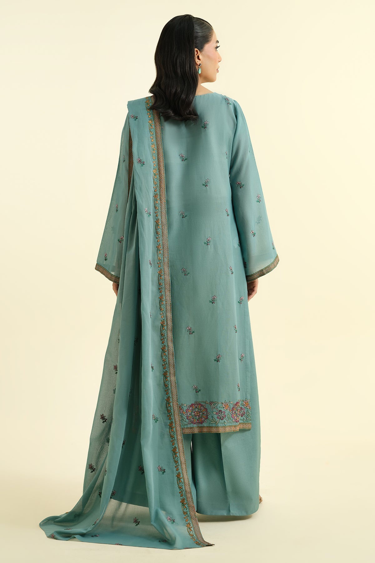 3 Piece - Embroidered Suit - E1624