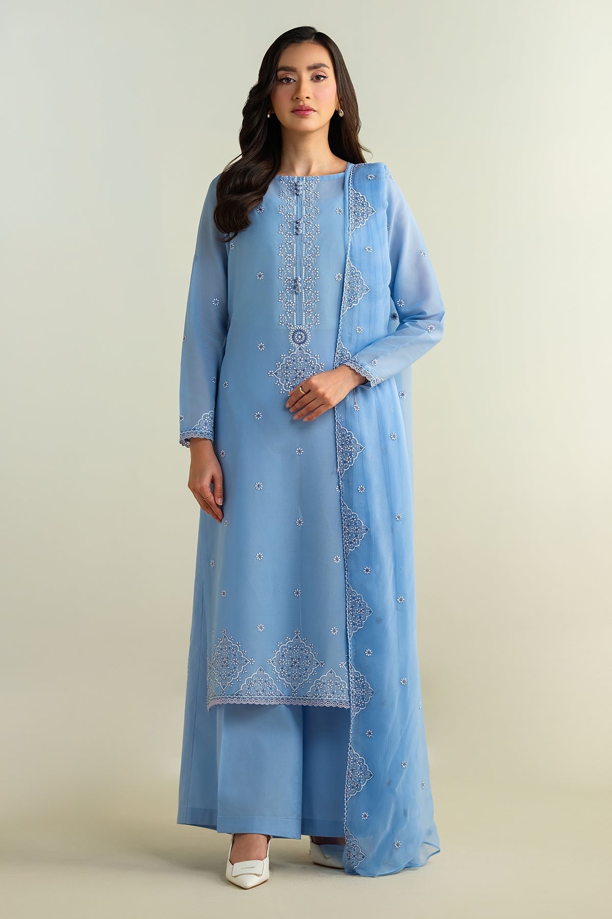 3 Piece - Embroidered Suit - E1625