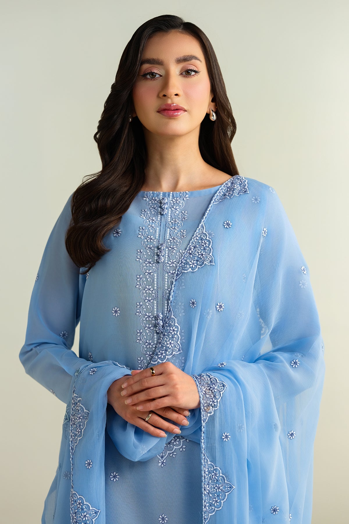 3 Piece - Embroidered Suit - E1625
