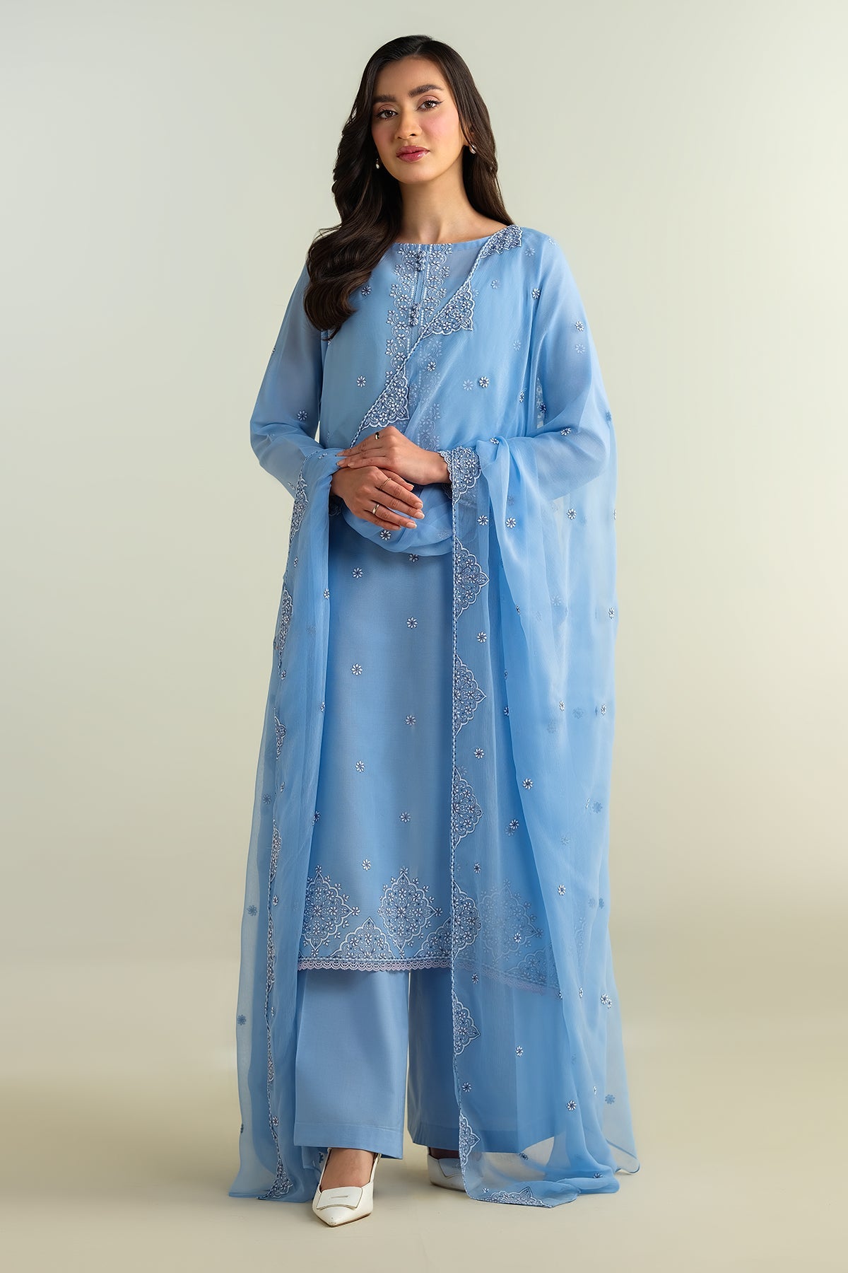 3 Piece - Embroidered Suit - E1625