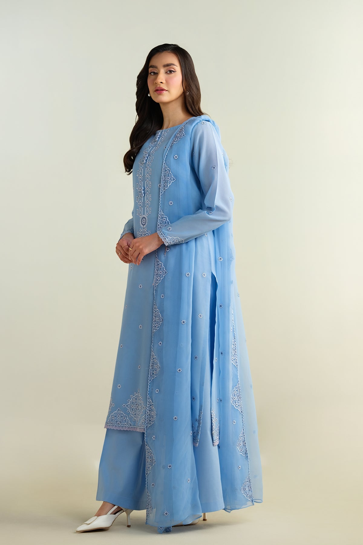3 Piece - Embroidered Suit - E1625