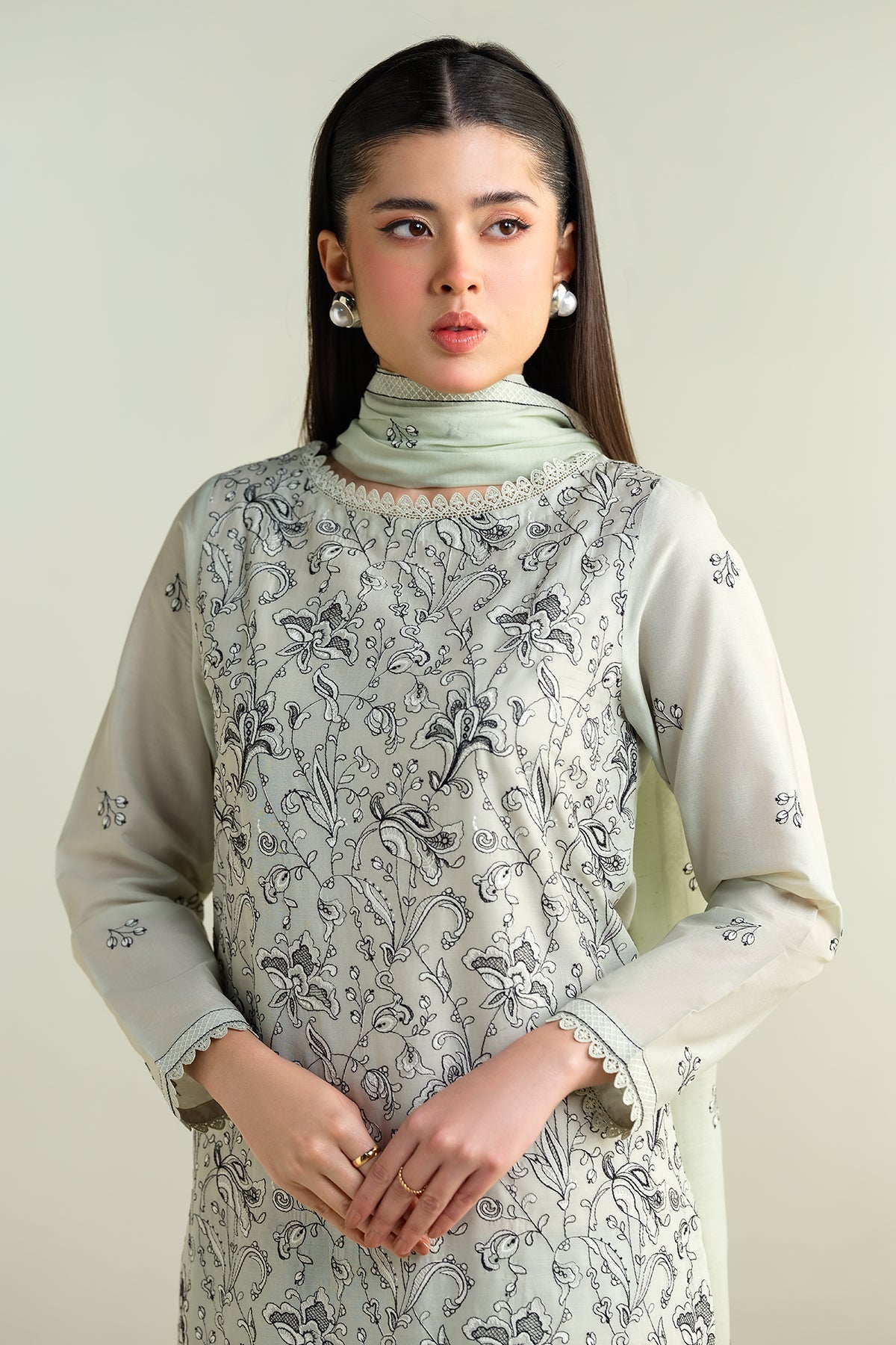 3 Piece - Embroidered Suit - E1630