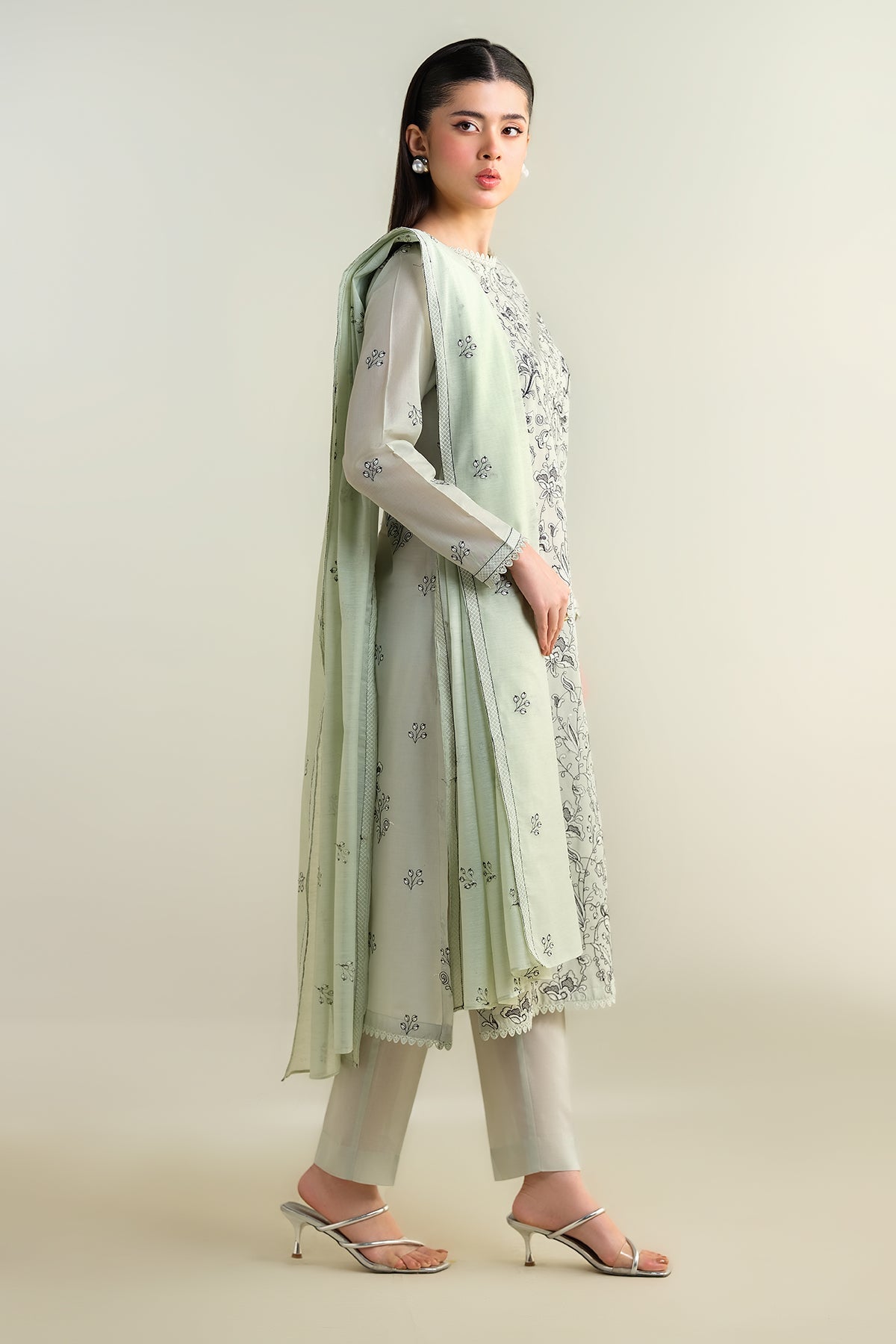 3 Piece - Embroidered Suit - E1630