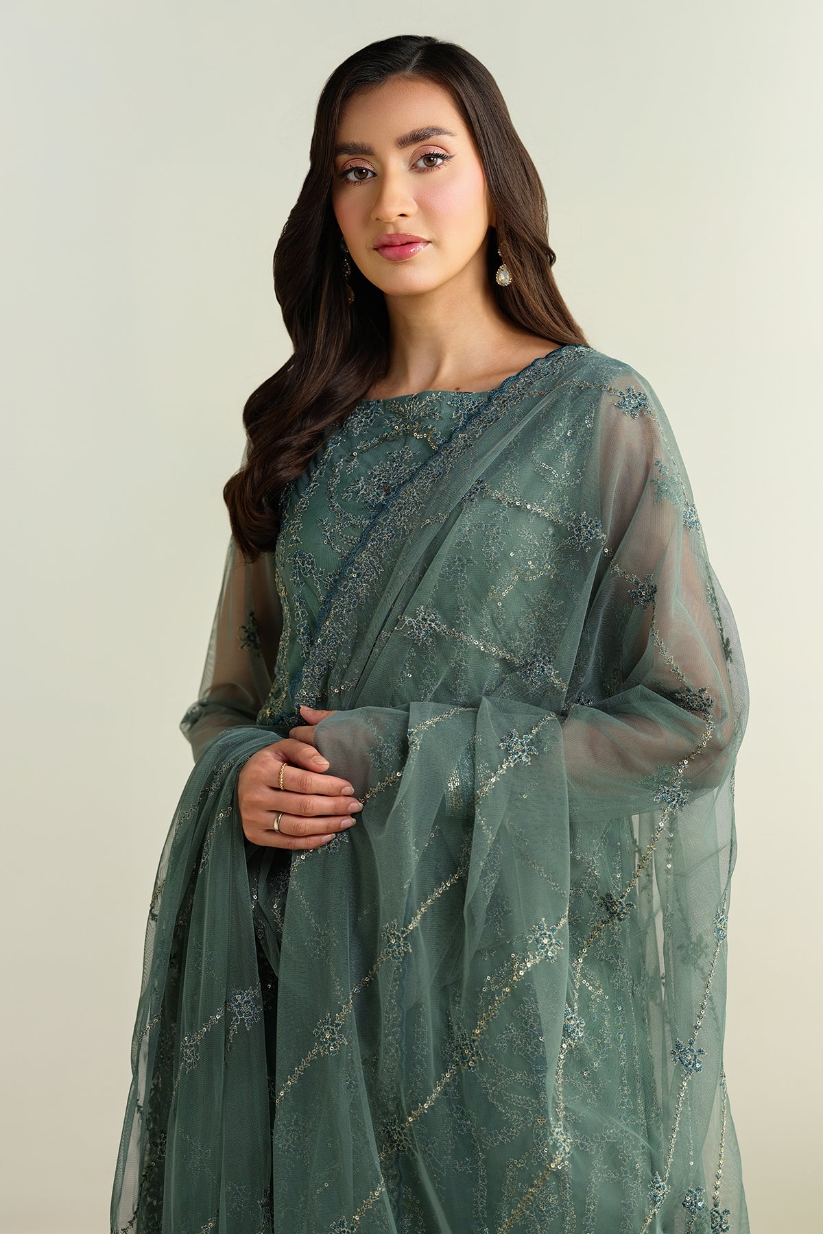 4 Piece - Embroidered Suit - E1637