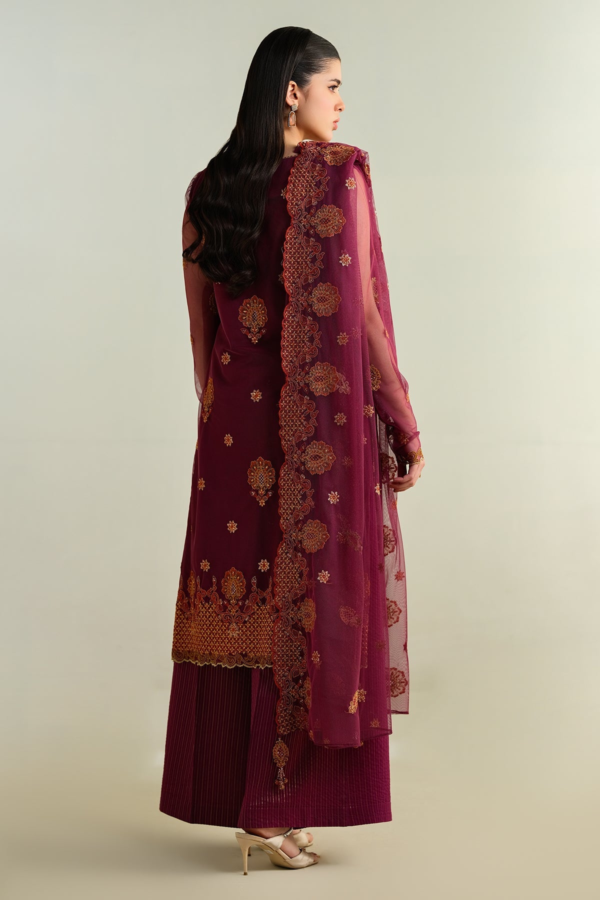 3 Piece - Embroidered Suit - E1639