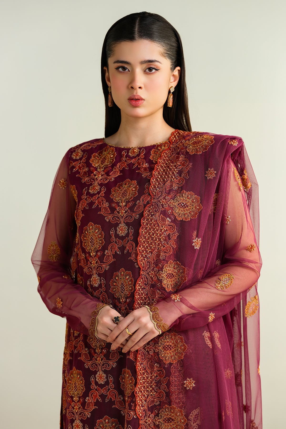 3 Piece - Embroidered Suit - E1639